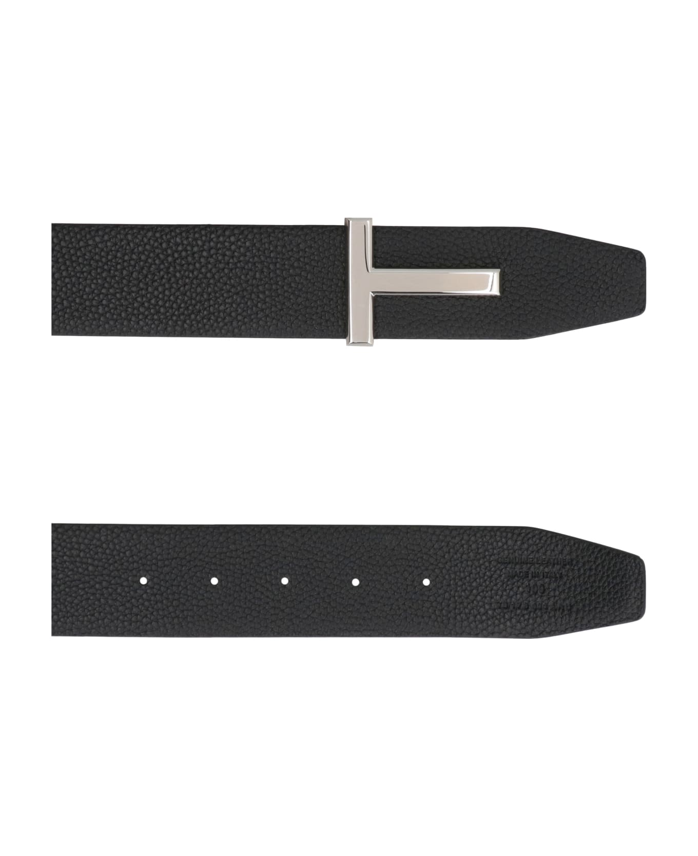 Tom Ford Grainy Leather Belt - DARK NAVY BLACK