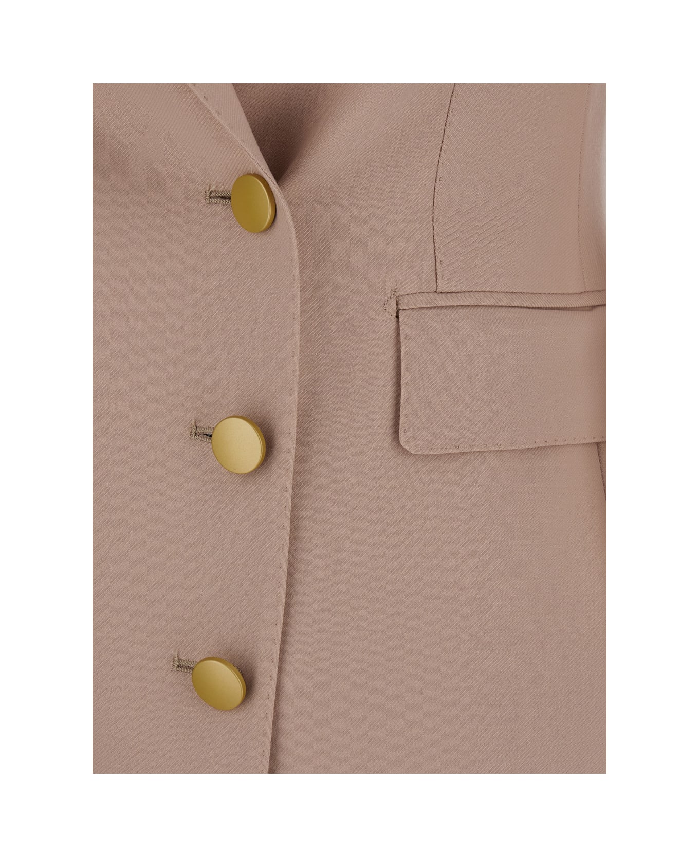 Tagliatore Beige Blazer Dress With Buttons In Wool Blend Stretch Woman - Beige レインコート