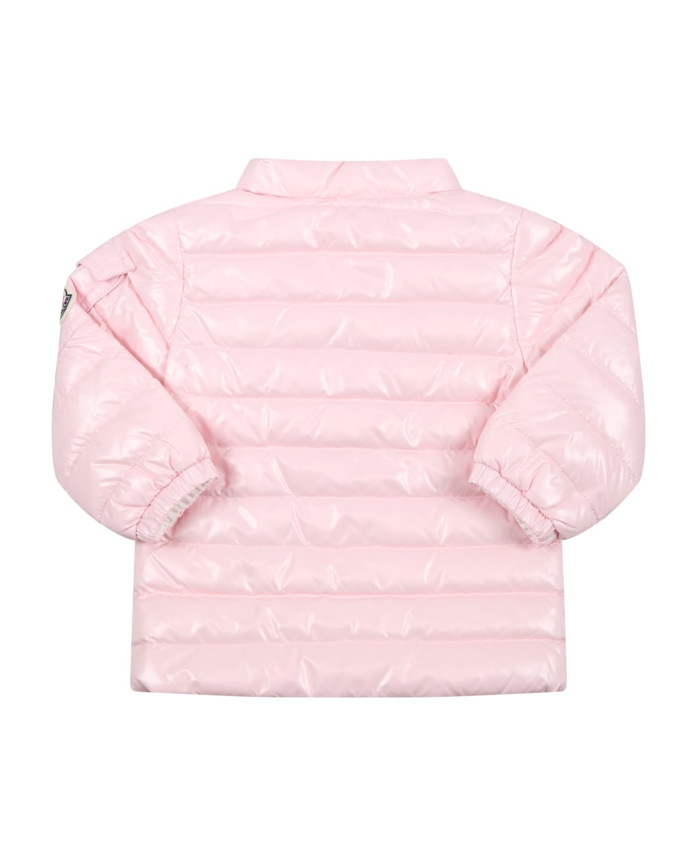 Moncler Pink "paulas" Jacket For Baby Girl With Logo Patch - Pink