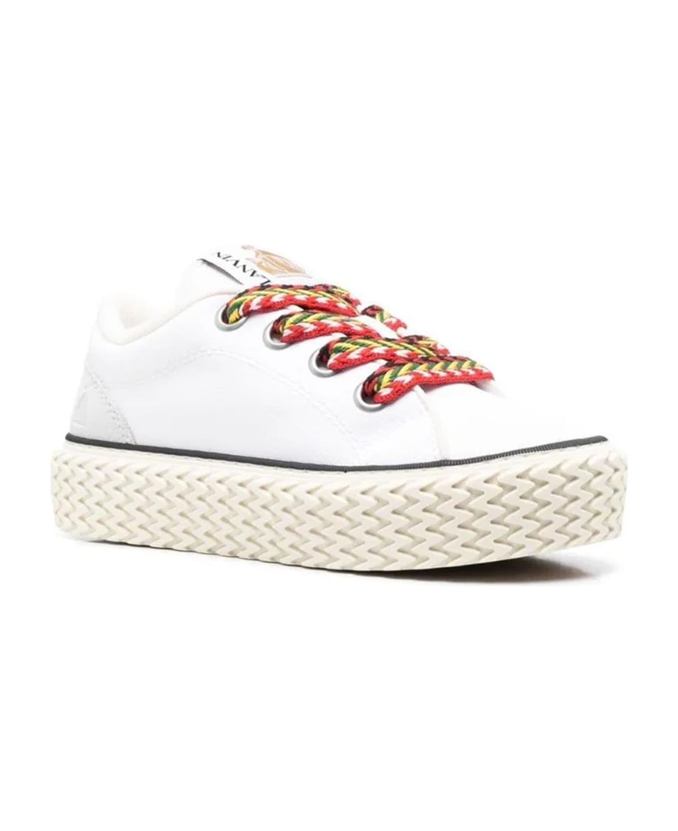 Lanvin Cotton Lace-up Sneakers - White