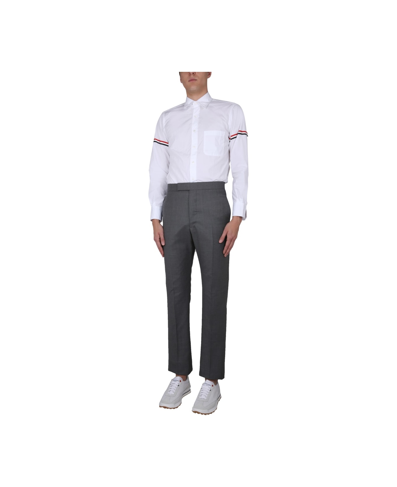 Thom Browne Classic Pants With Martingale - Med grey