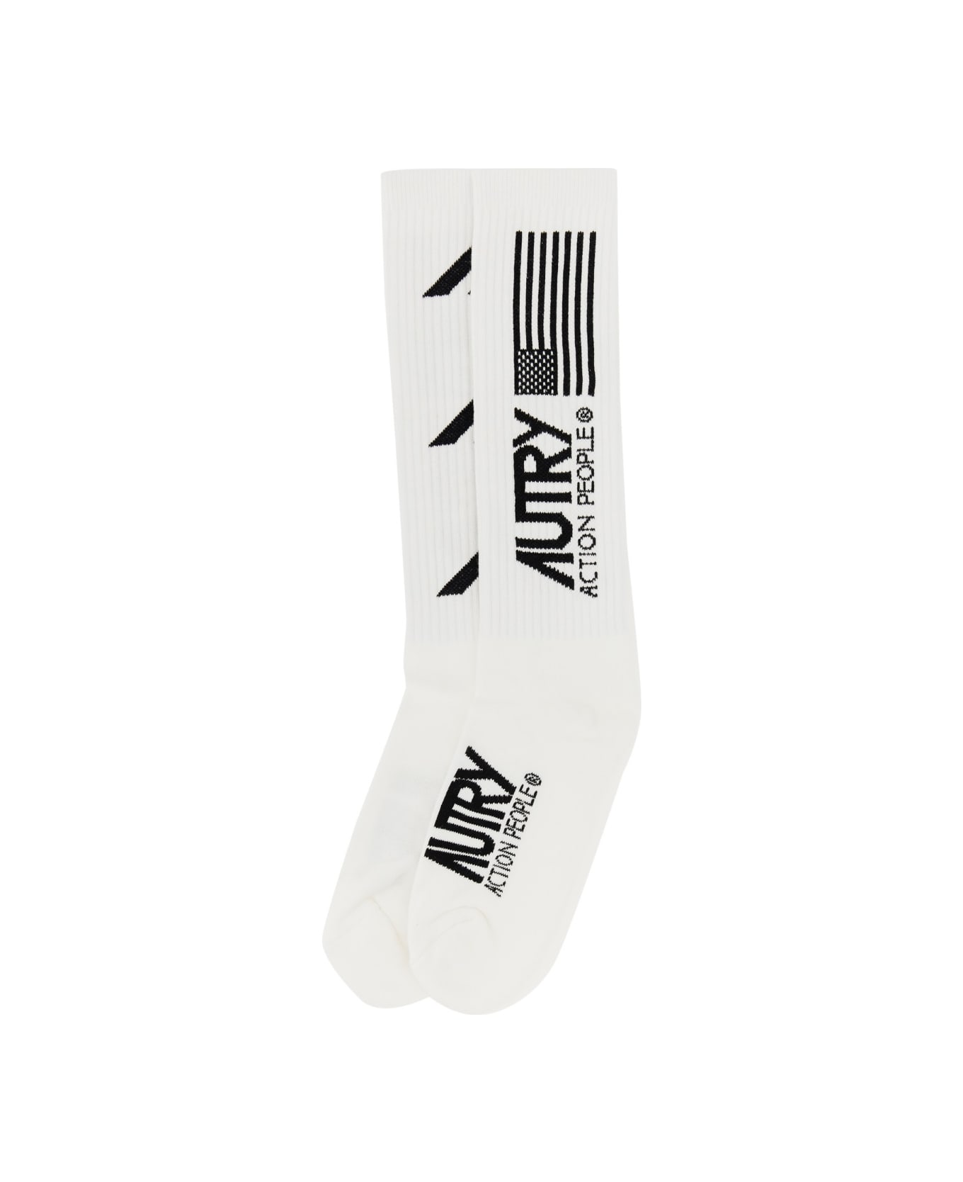 Autry Sock With Logo - White