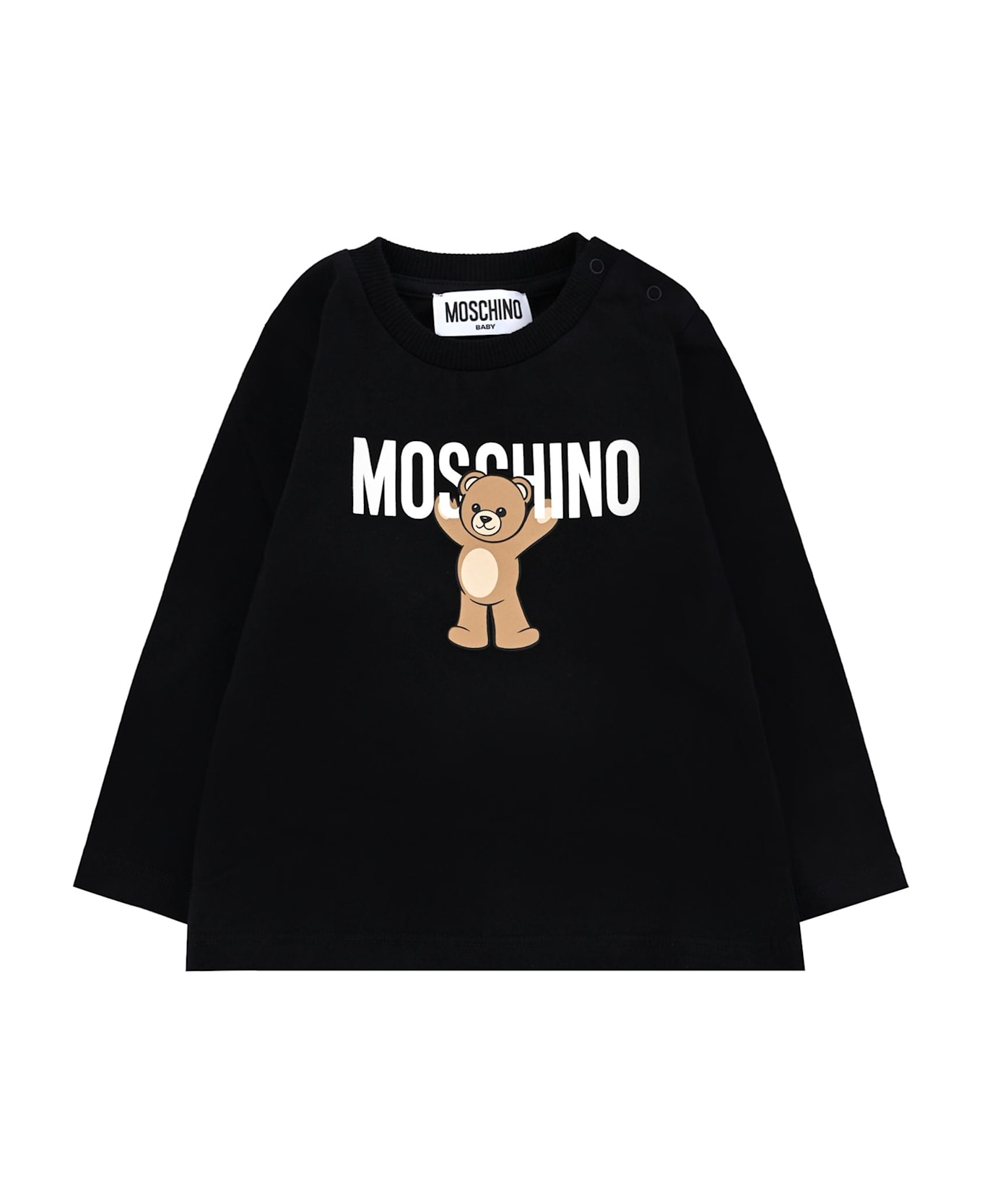 Moschino Black T-shirt For Babykids With Teddy Bear - Black