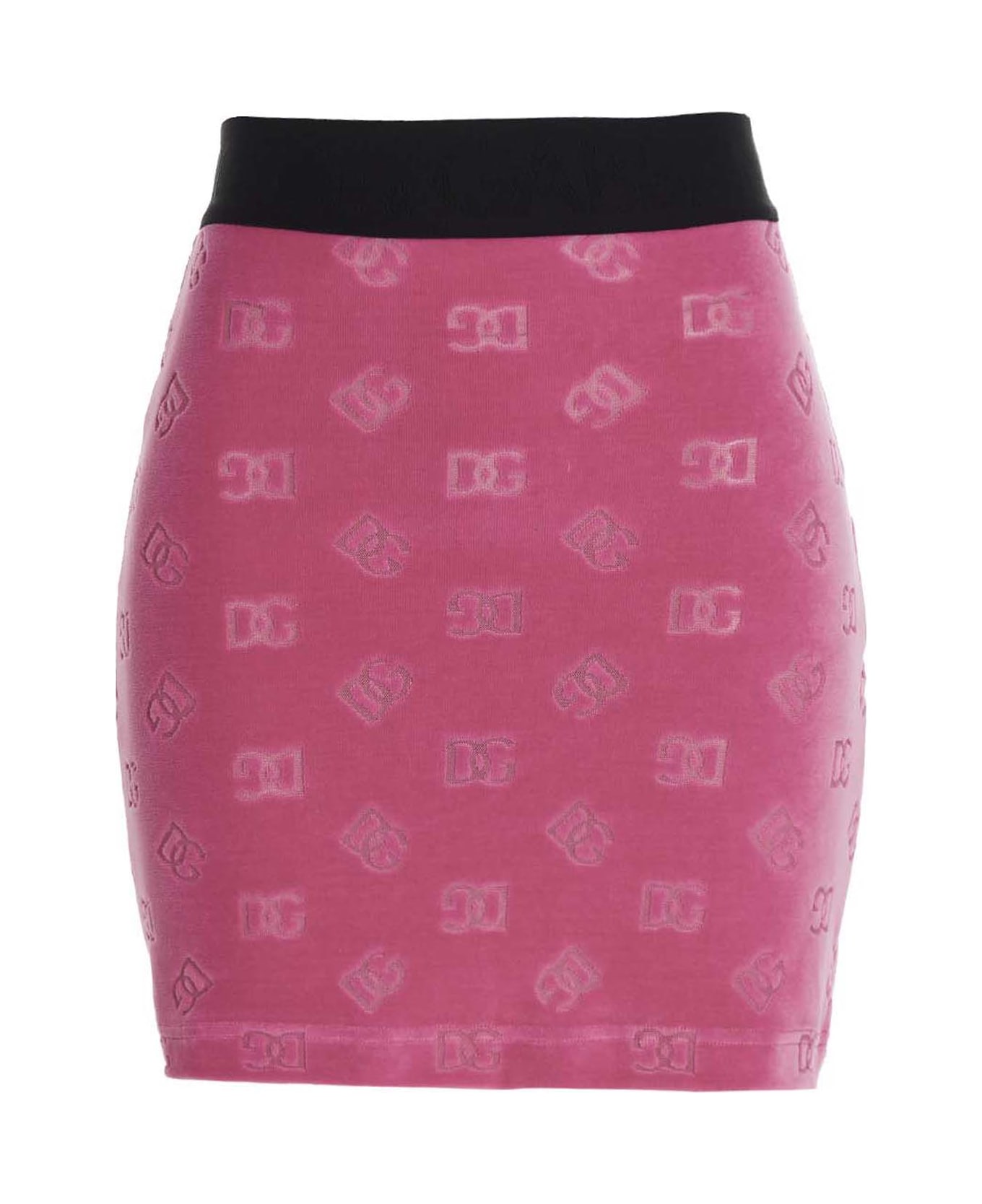 Dolce & Gabbana Logo Chenille Skirt - Fuchsia
