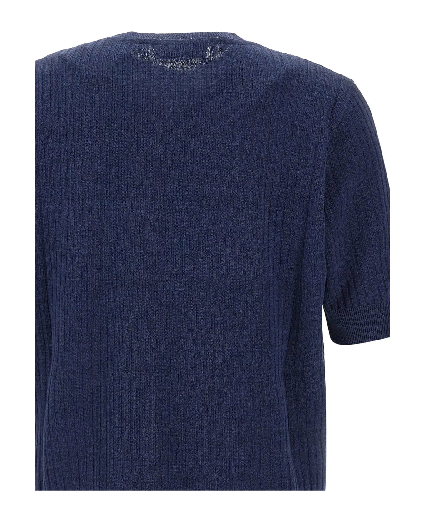 Lardini Linen And Cotton T-shirt - BLUE