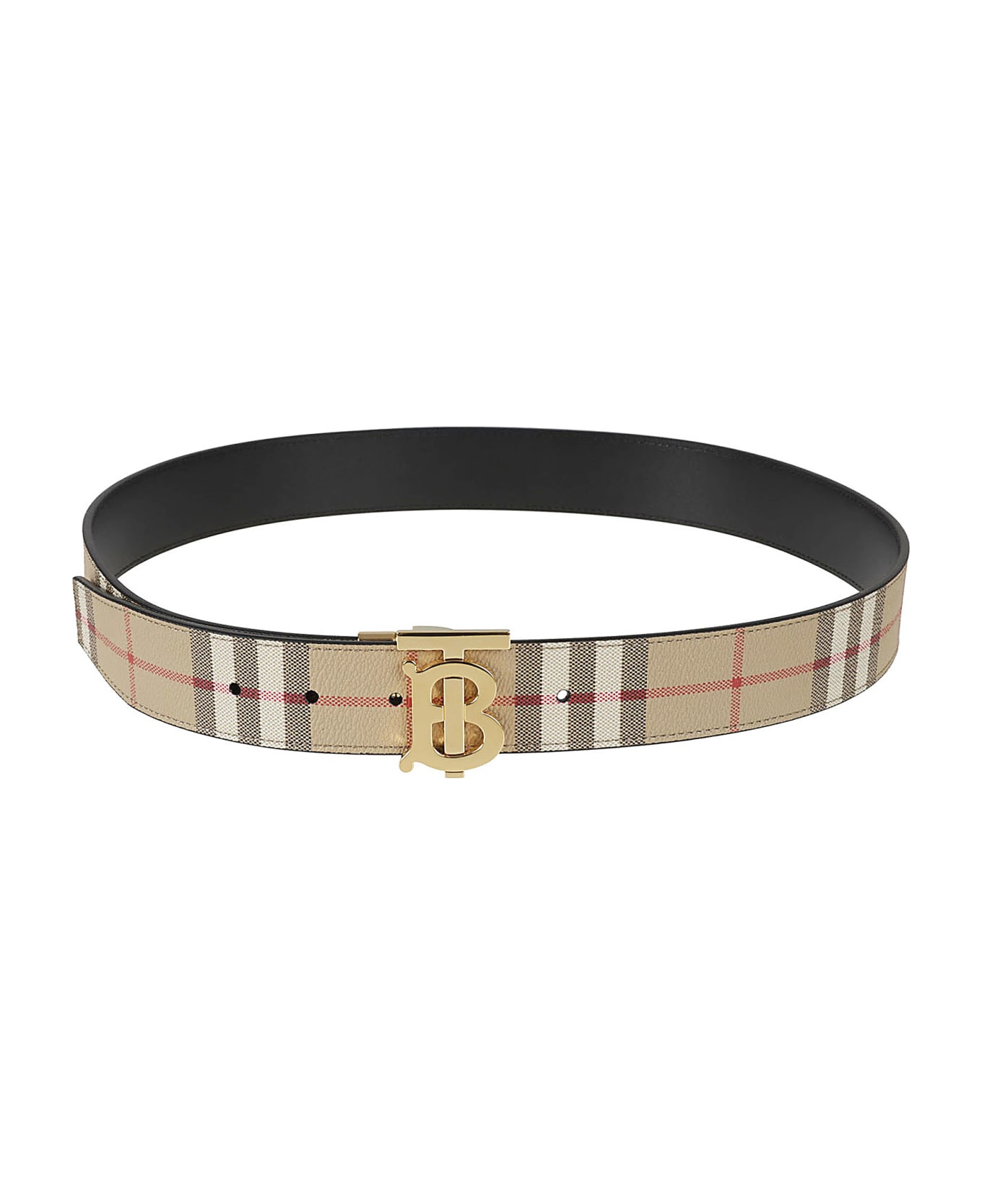 Burberry Tb Buckled Belt - Archive Beige/gold