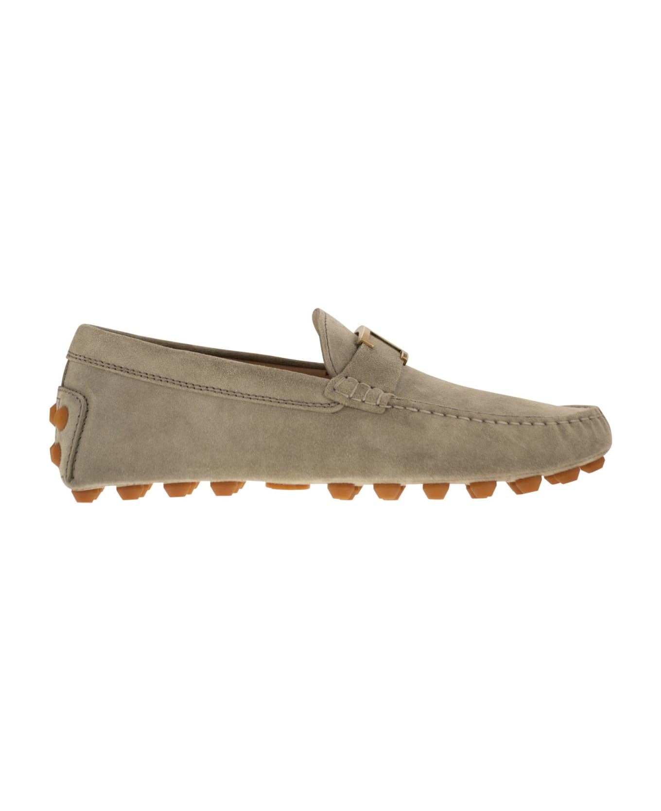 Tod's Suede Moccasins With Rubber Pebbles - Green