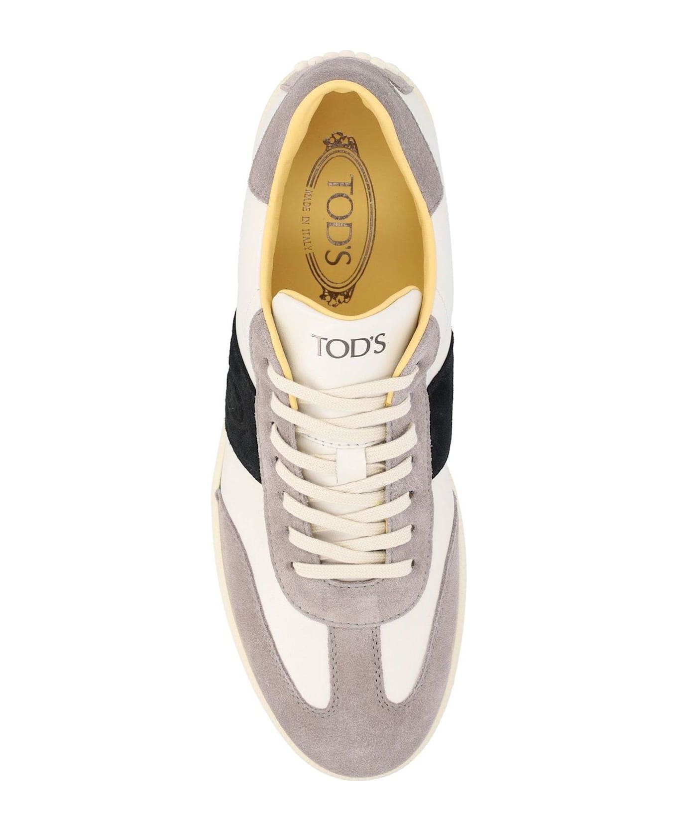 Tod
s Multicolor Leather And Suede Sneakers - BIANCO NERO GRIGIO
