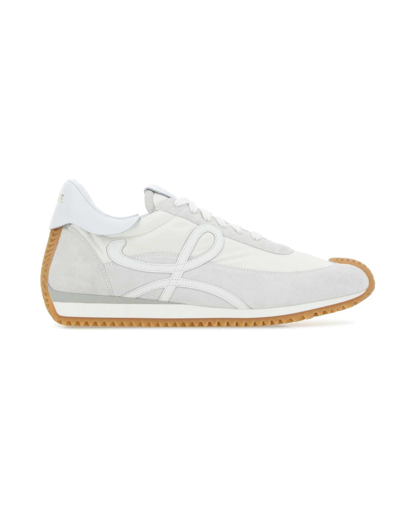 Loewe Multicolor Fabric And Suede Ballet Sneakers - WHITE