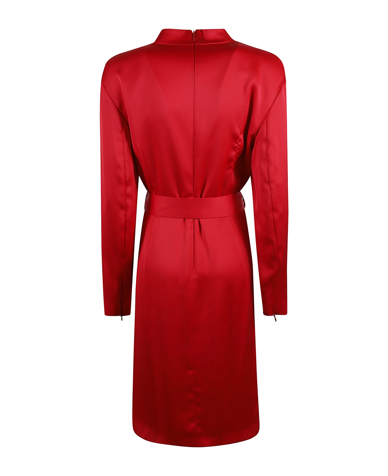 Genny Belted Wrap Coat - Red