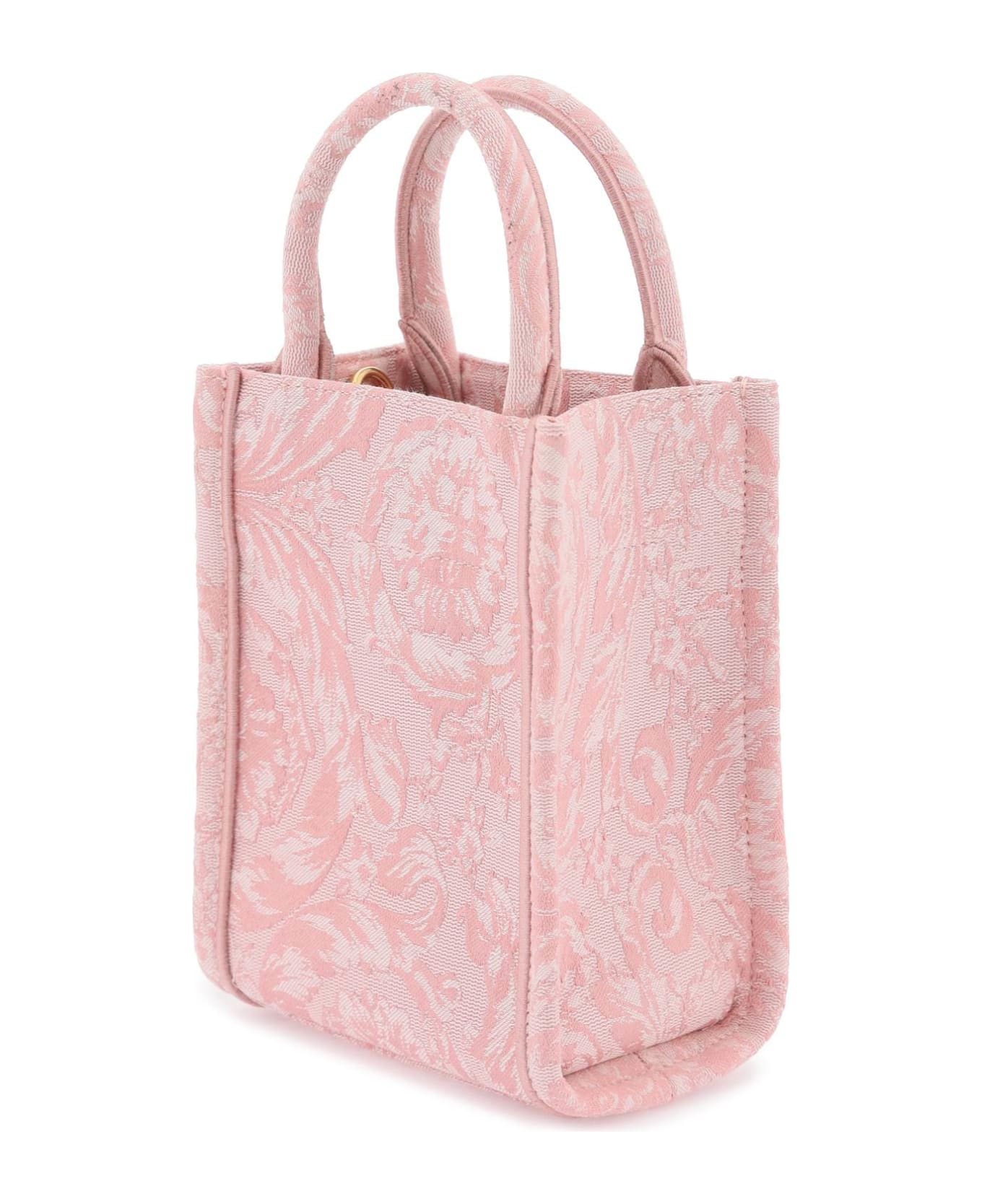 Versace Athena Barocco Mini Tote Bag - PALE PINK ENGLISH ROSE VE (Pink)