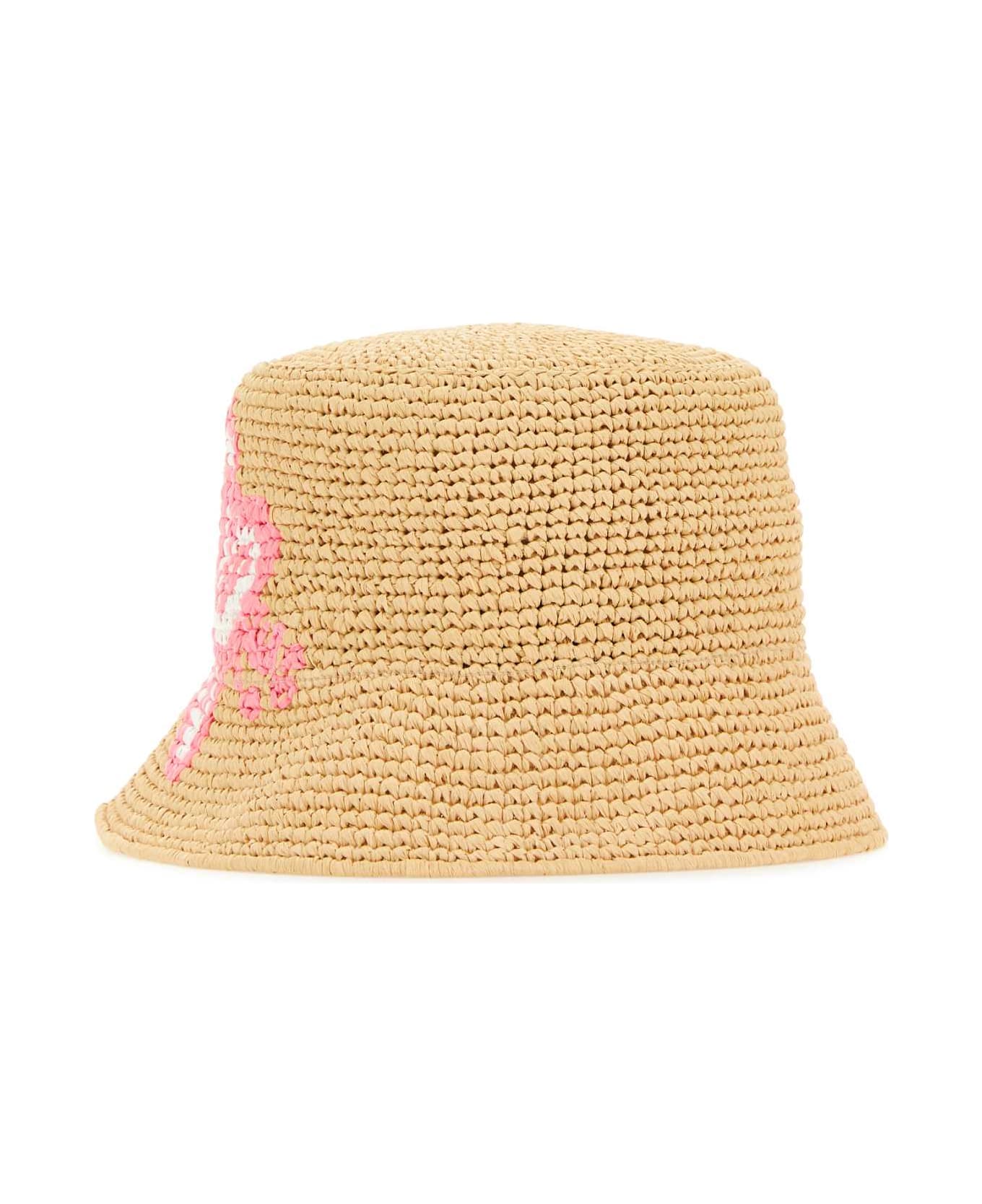 Prada Raffia Bucket Hat - NATURALEPETAL