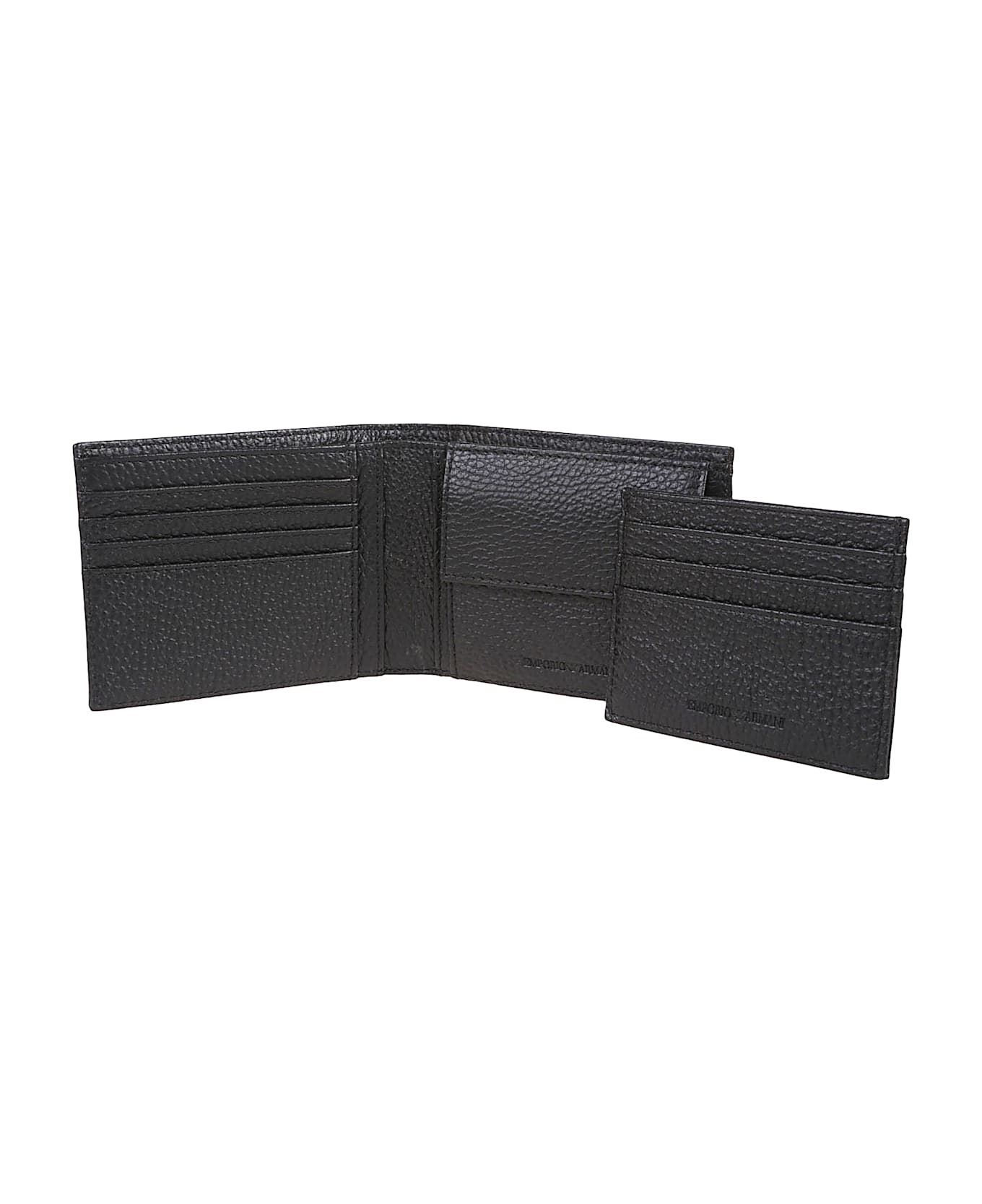 Emporio Armani Gift Box Wallet + Credit Carsd Holder - Nero