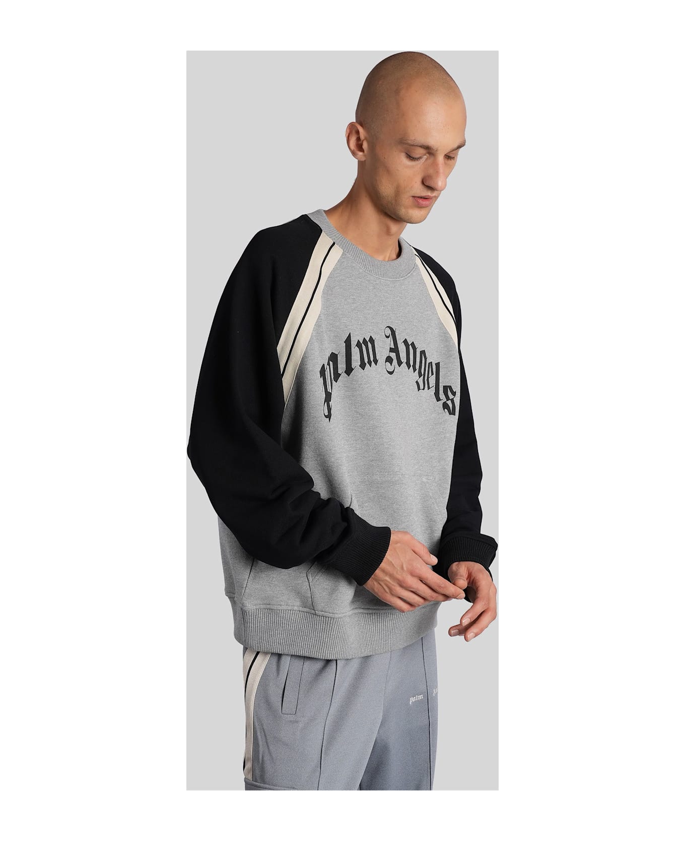 Palm Angels Sweatshirt In Grey Cotton - grey