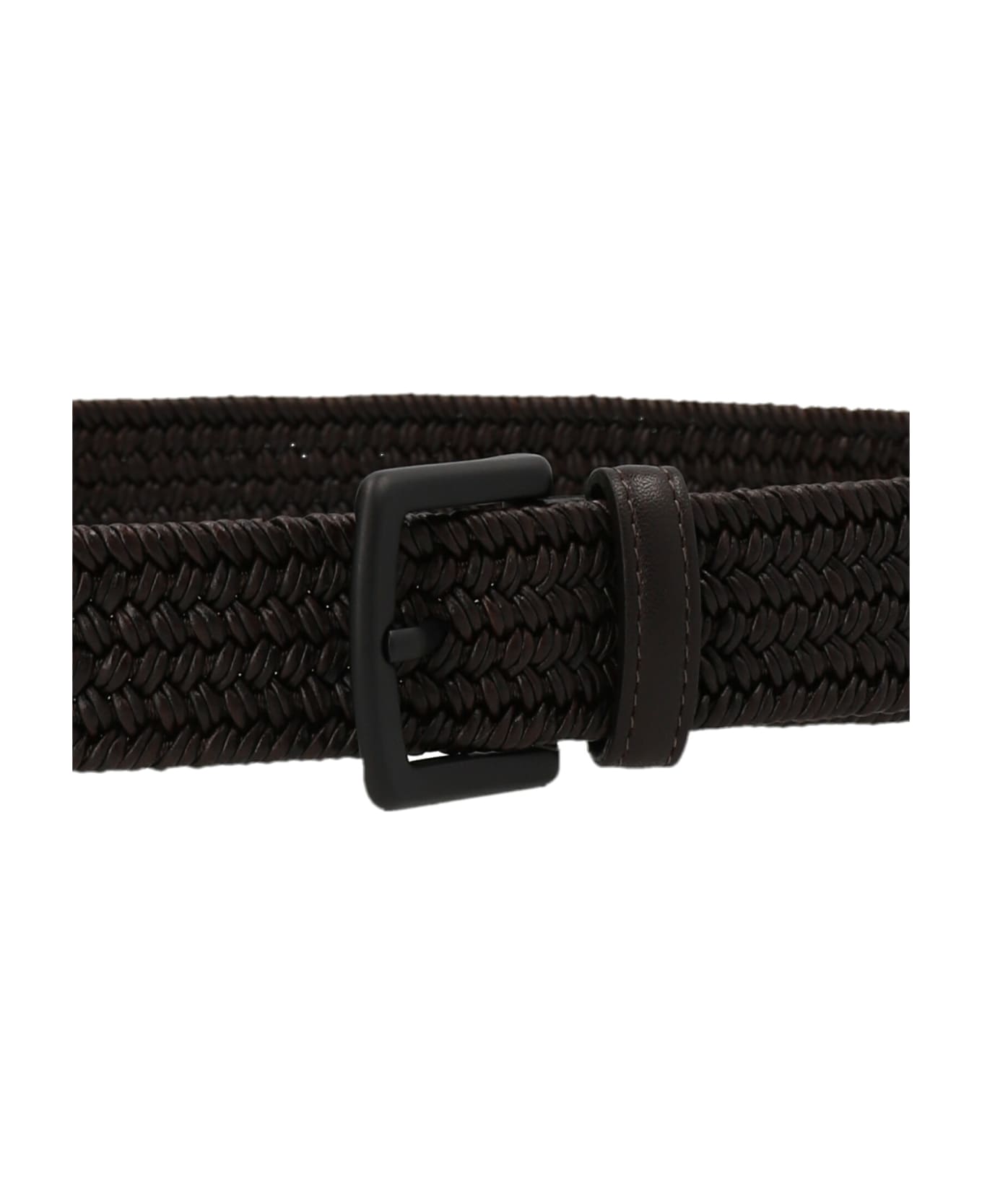 D'Amico Braided Leather Belt - Brown