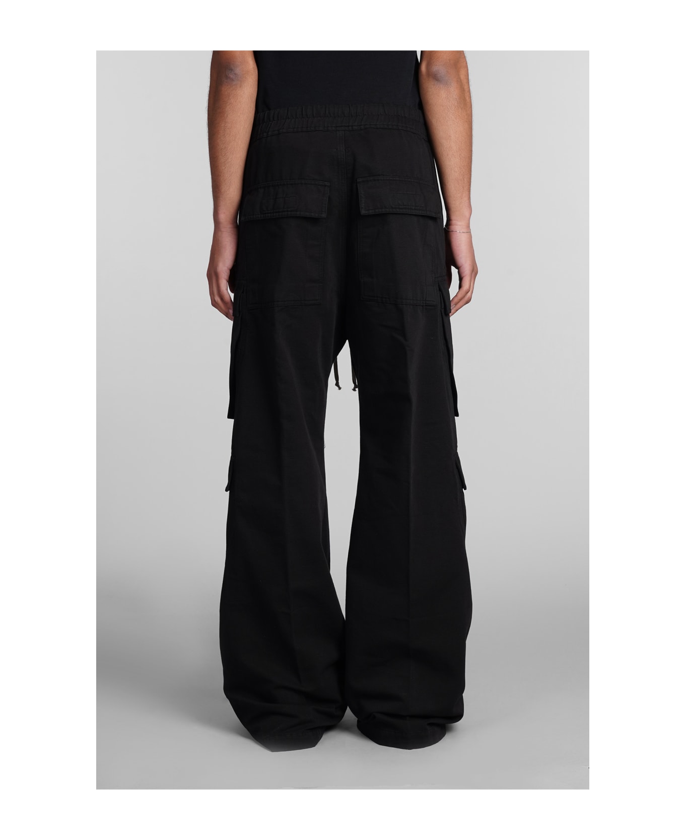 DRKSHDW Double Cargo Jumbo Pants In Black Cotton - Black