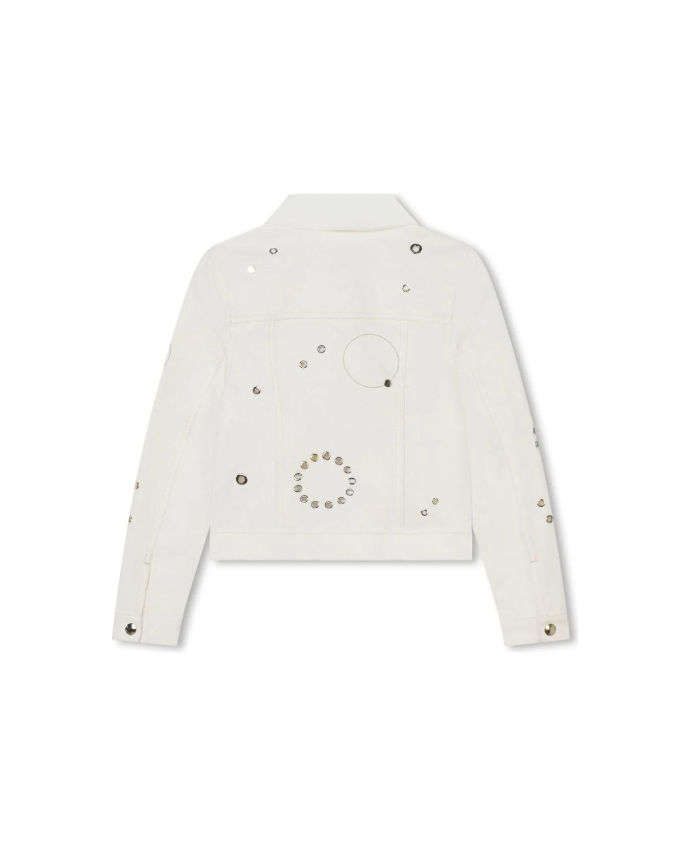 Chloé Ivory Denim Jacket With Studs - White