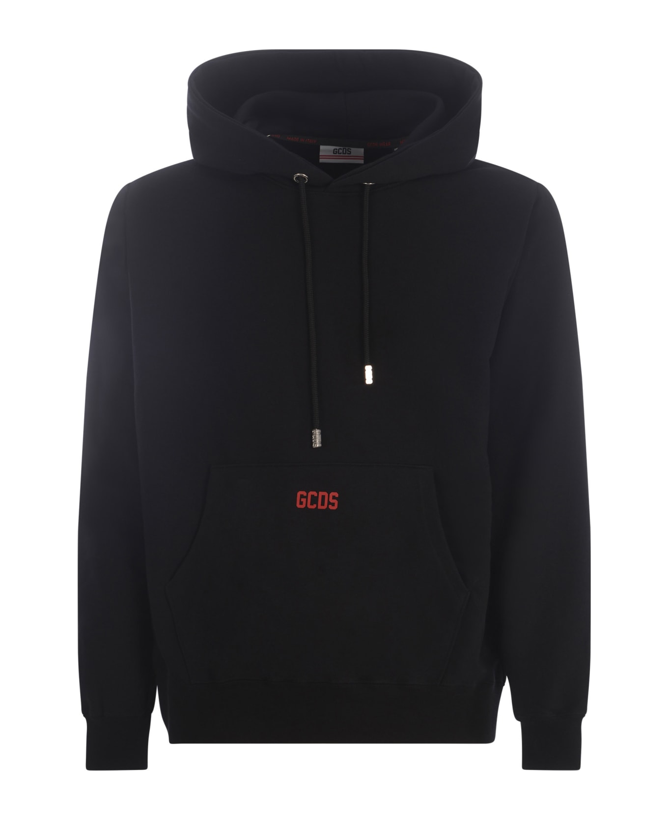 GCDS Hooded Sweatshirt Gcds "basic Logo" In Cotton - Nero