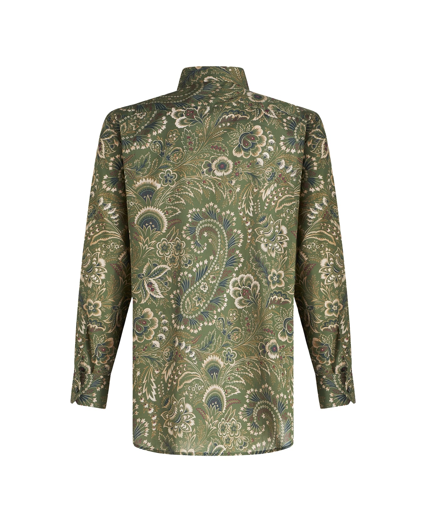 Etro Green Cotton Shirt With Paisley Floral Pattern - Green