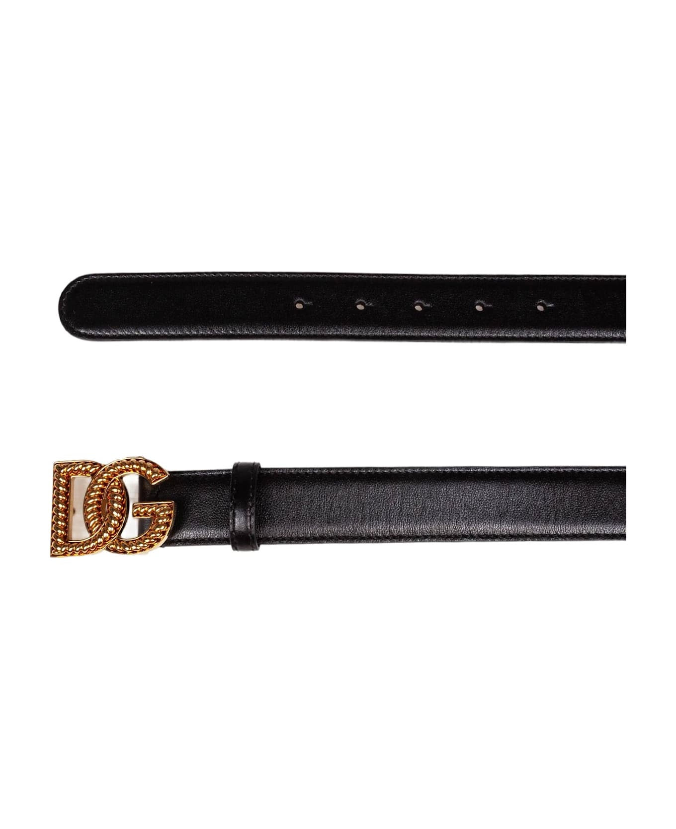 Dolce 
Gabbana Black Leather Belt - Black