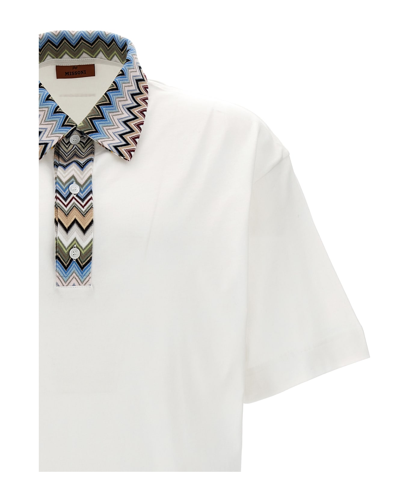 Missoni Zigzag Collar Polo Shirt - White ポロシャツ