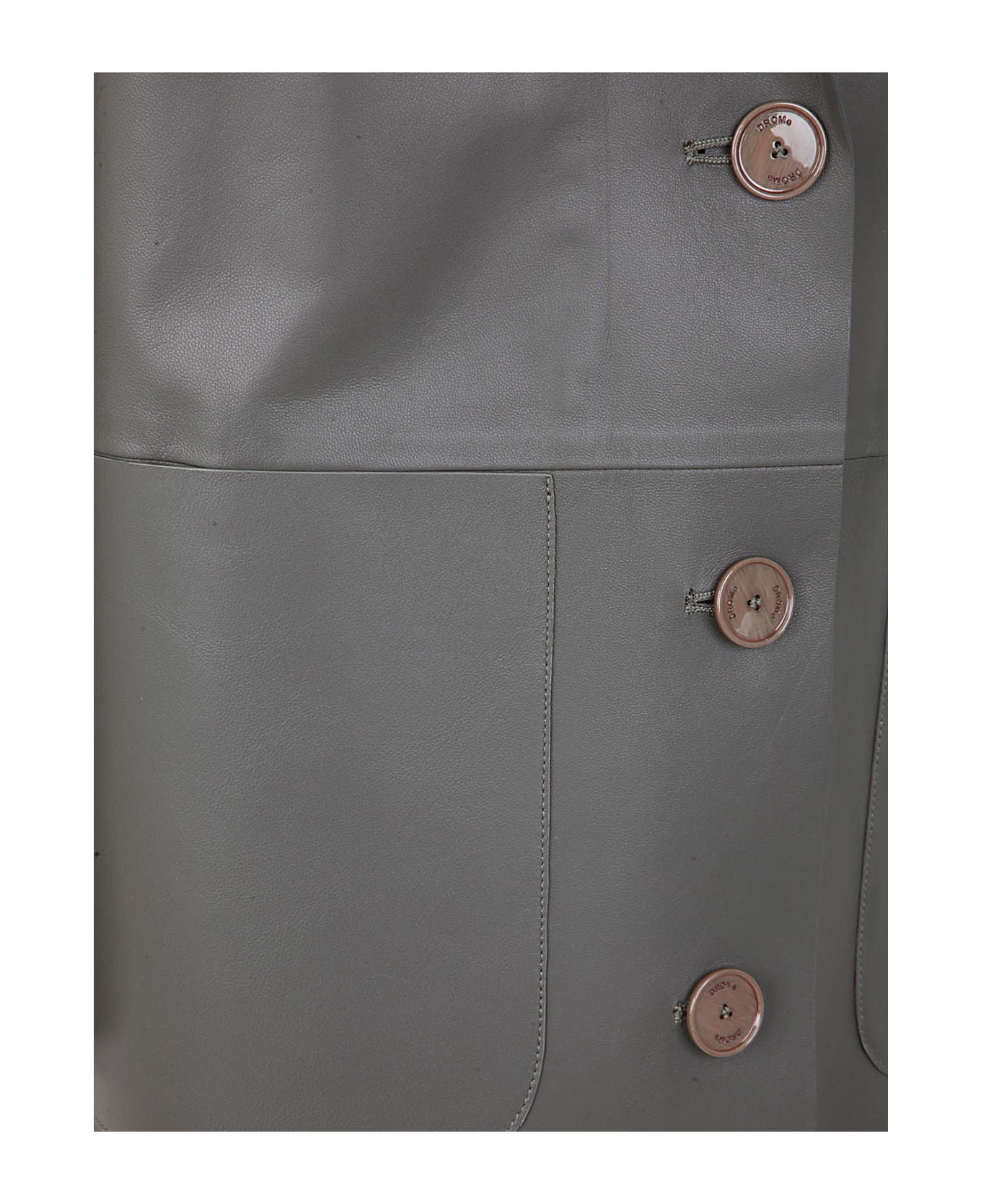 DROMe Boxy Leather Blazer - Flint Green コート