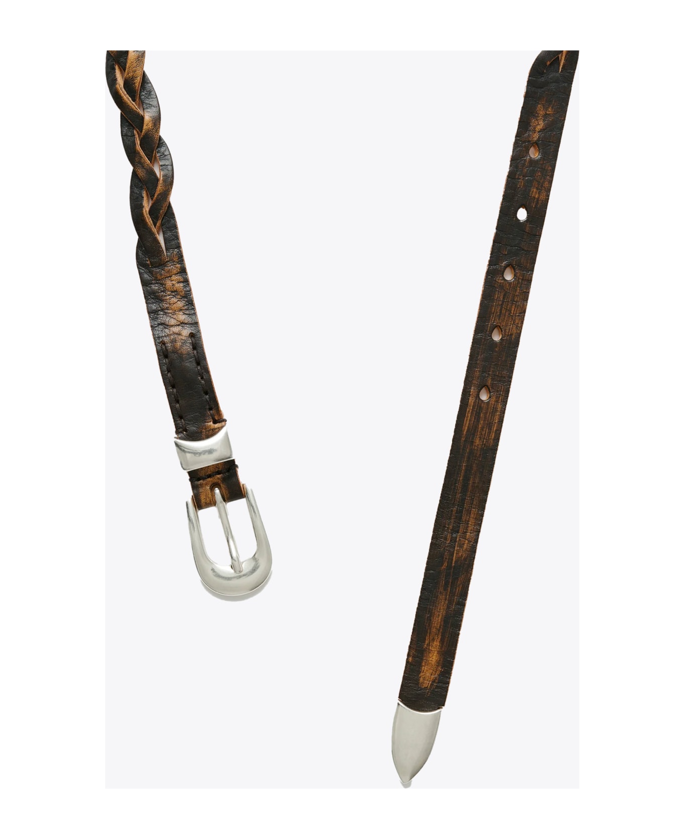 Our Legacy 2 Cm Braided Belt Vintage black braided leather belt - 2 cm Braided Belt - Nero