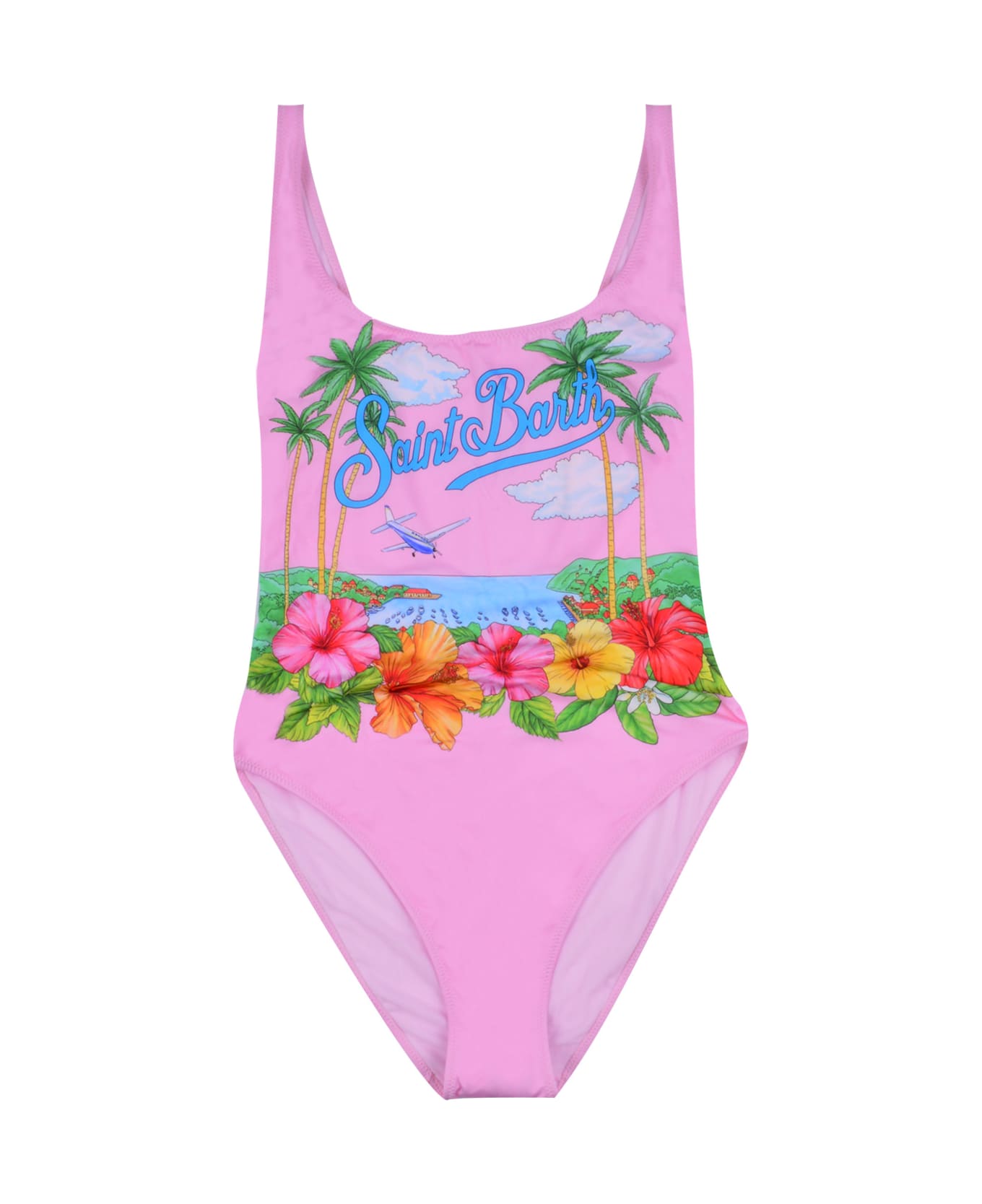 MC2 Saint Barth One Piece Swimsuit With Floreal Print - Rose