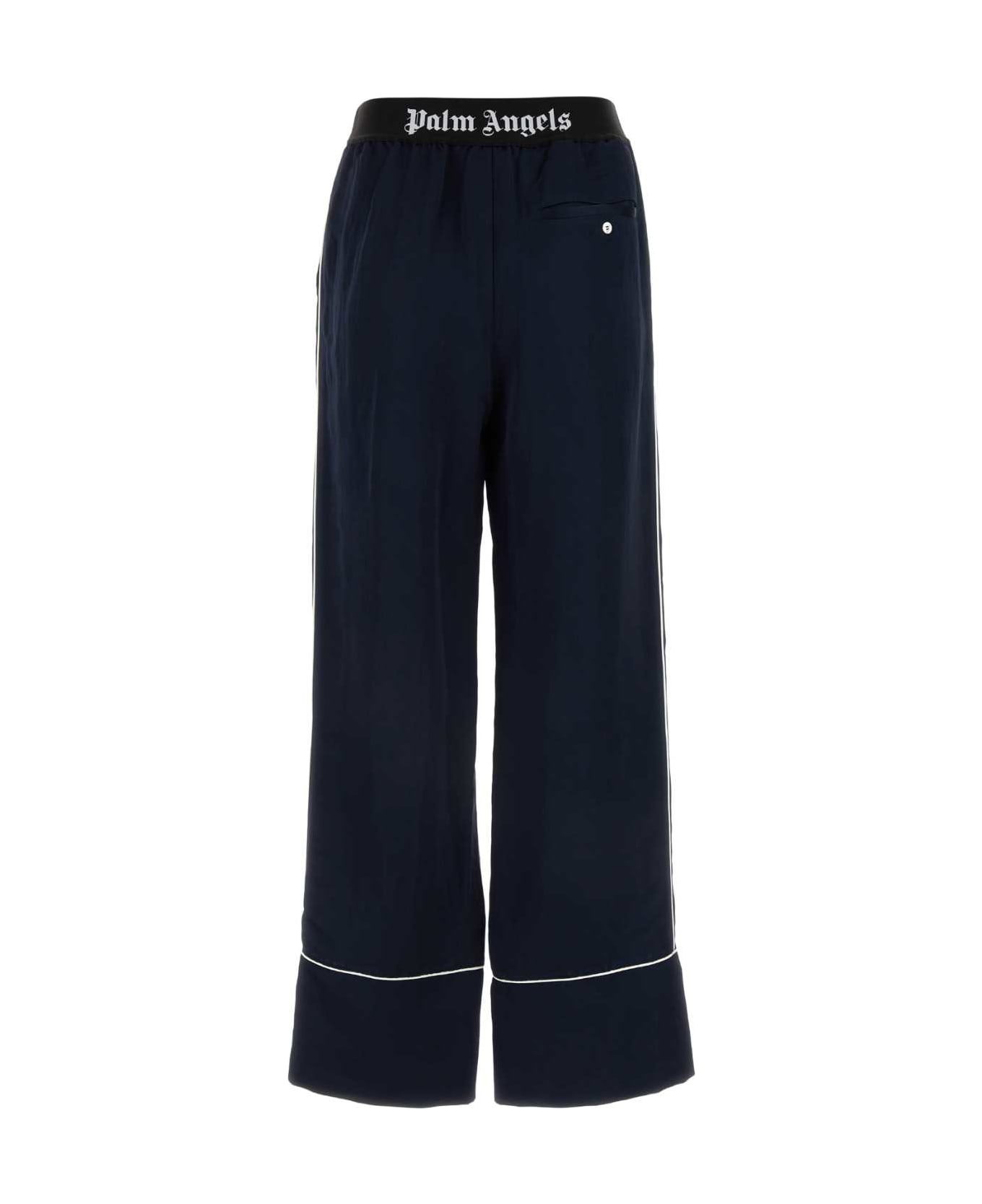 Palm Angels Navy Blue Satin Pyjama Pant - NAVYBLUEBLACK