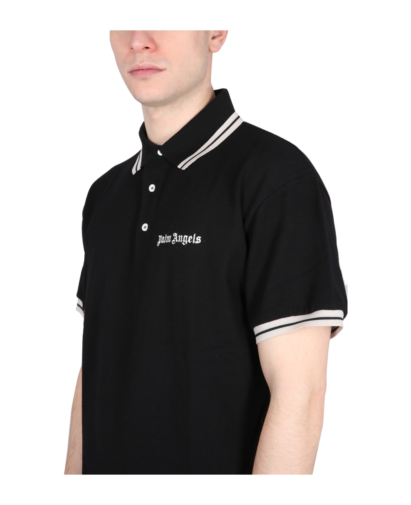 Palm Angels Polo With Logo - NERO
