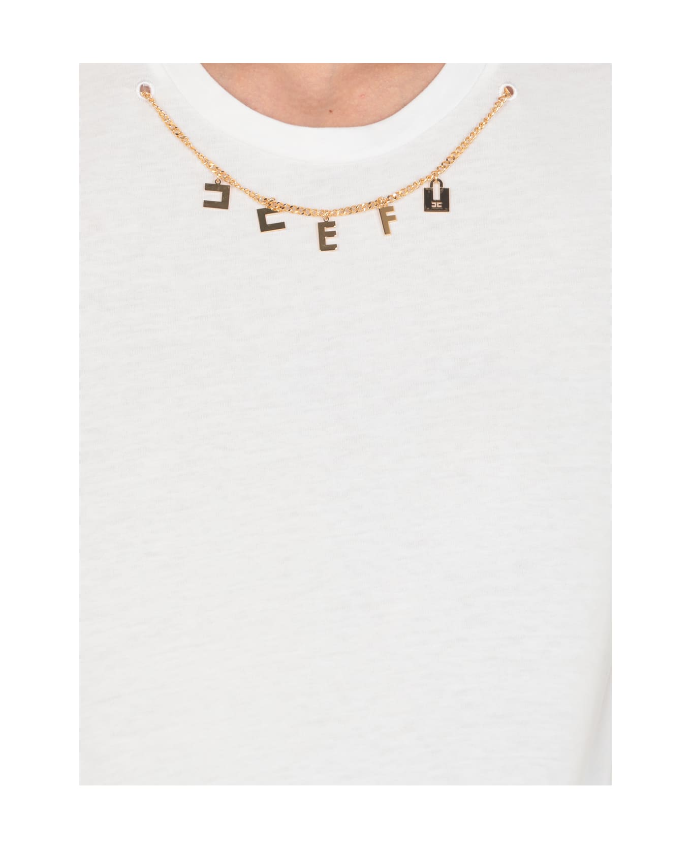Elisabetta Franchi T-shirt With Charms - White