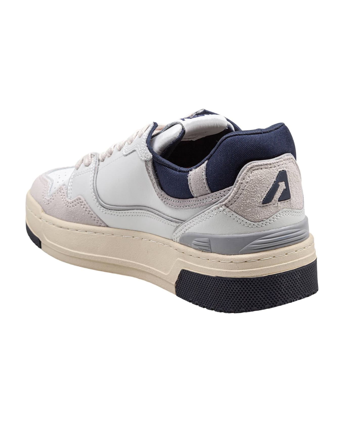 Autry Sneakers Clc Low In Suede And Nubuk White And Blue - WHT/SPACE