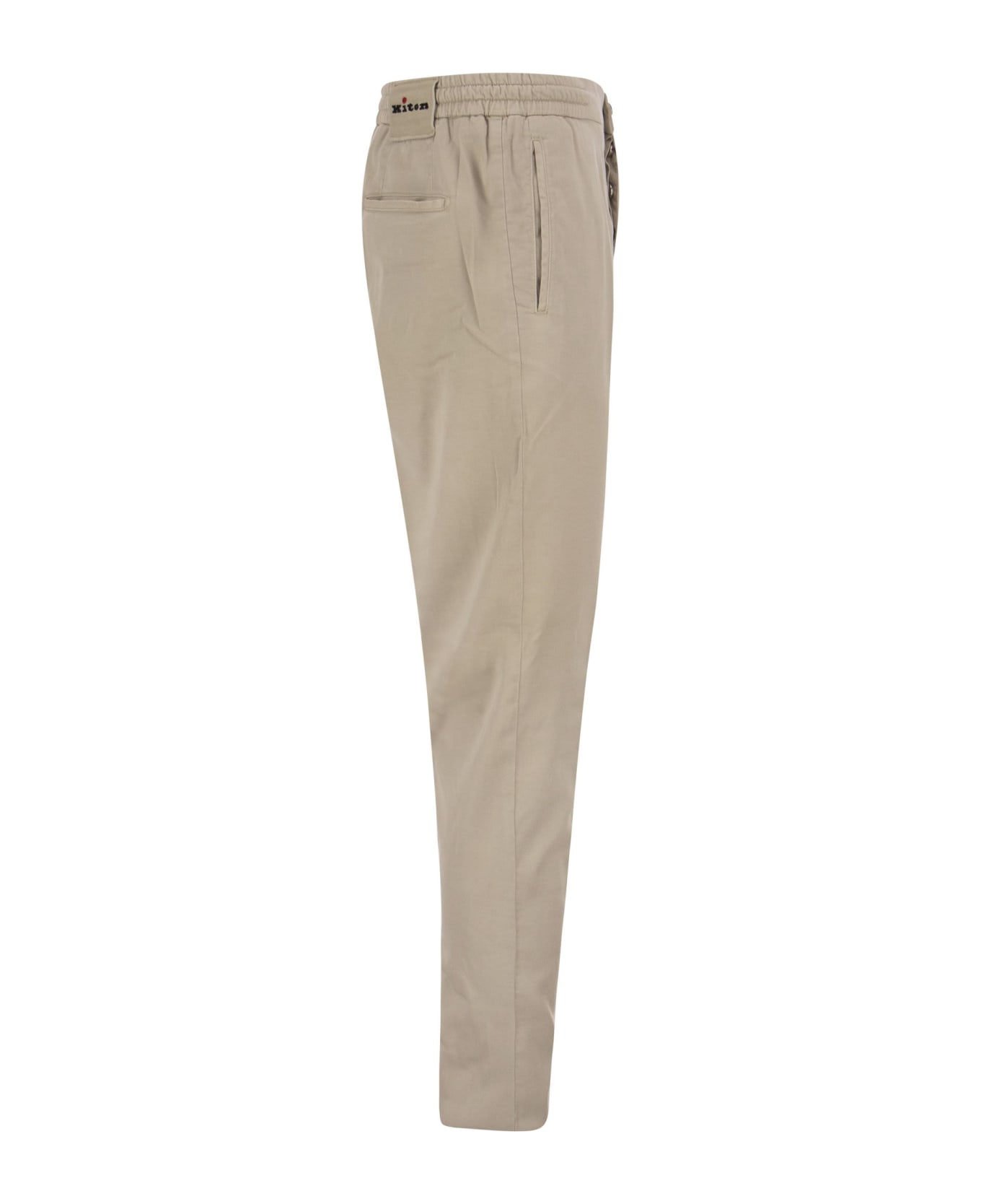 Kiton Lyocell Trousers With Pence - Sand