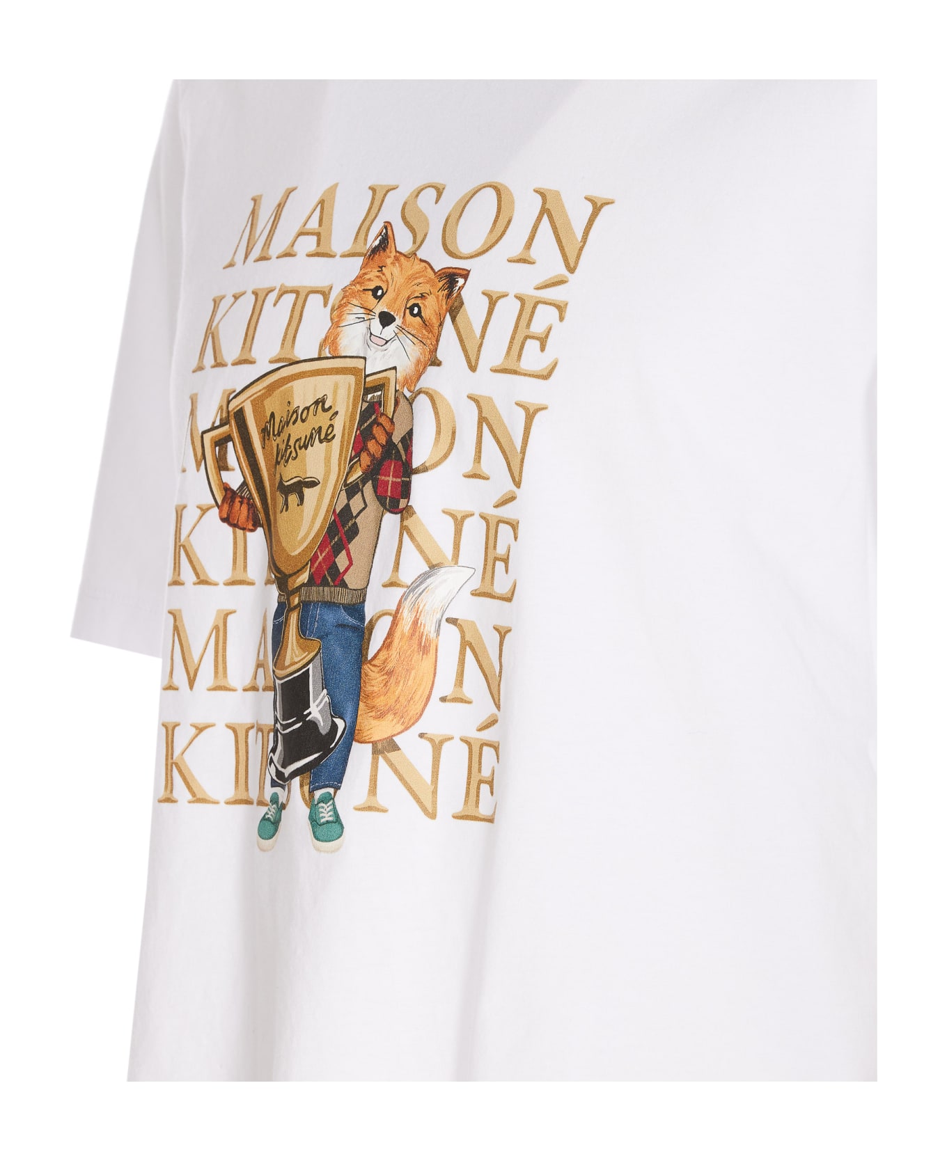 Maison Kitsuné Fox Champion T-shirt - White シャツ