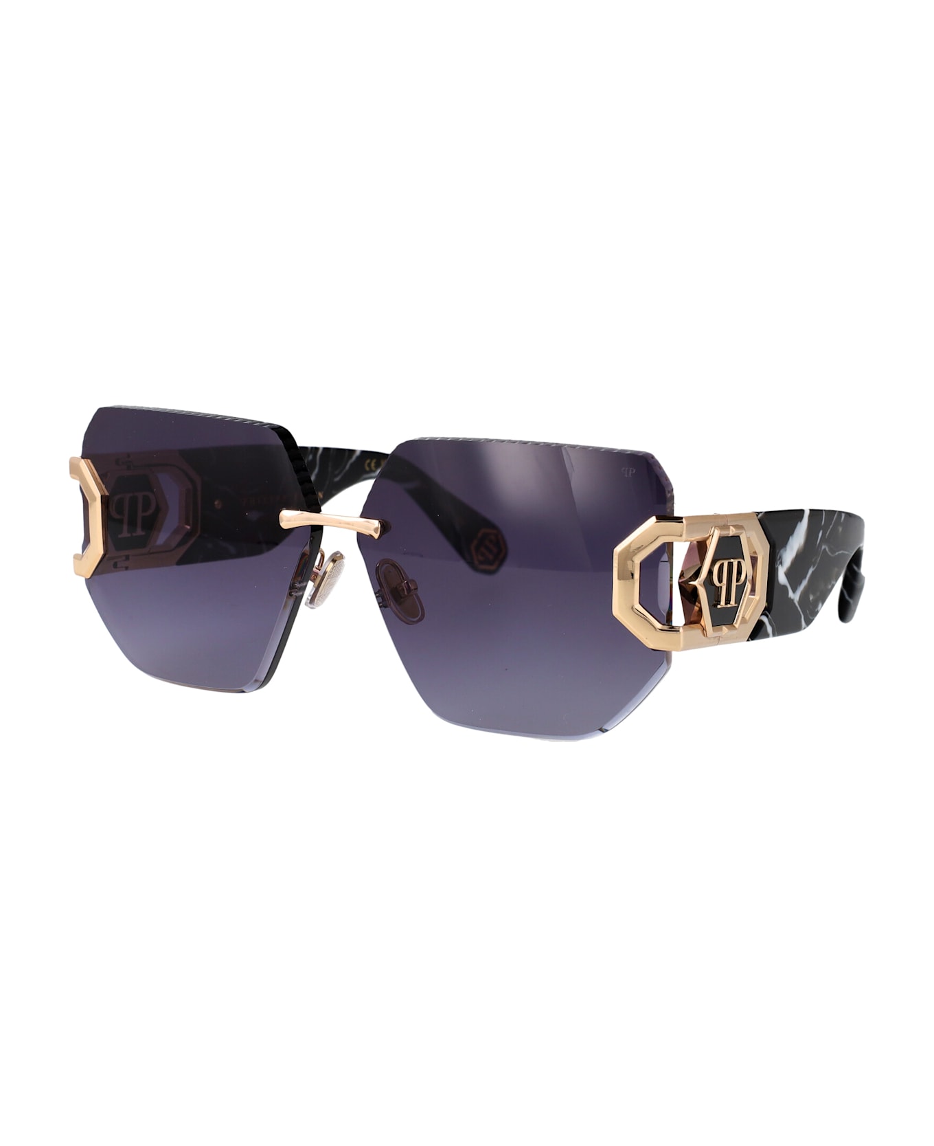 Philipp Plein Plein Hera Sunglasses - ROSE GOLD BLUE