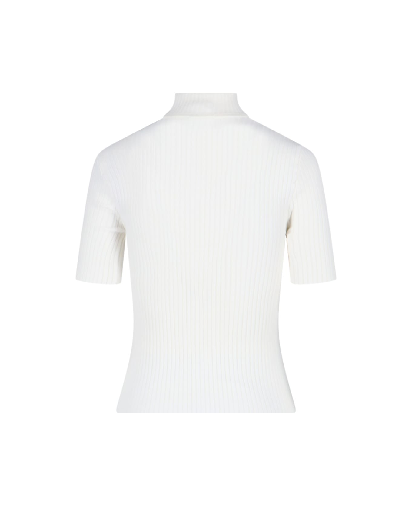 Courrèges Logo Ribbed Top - White