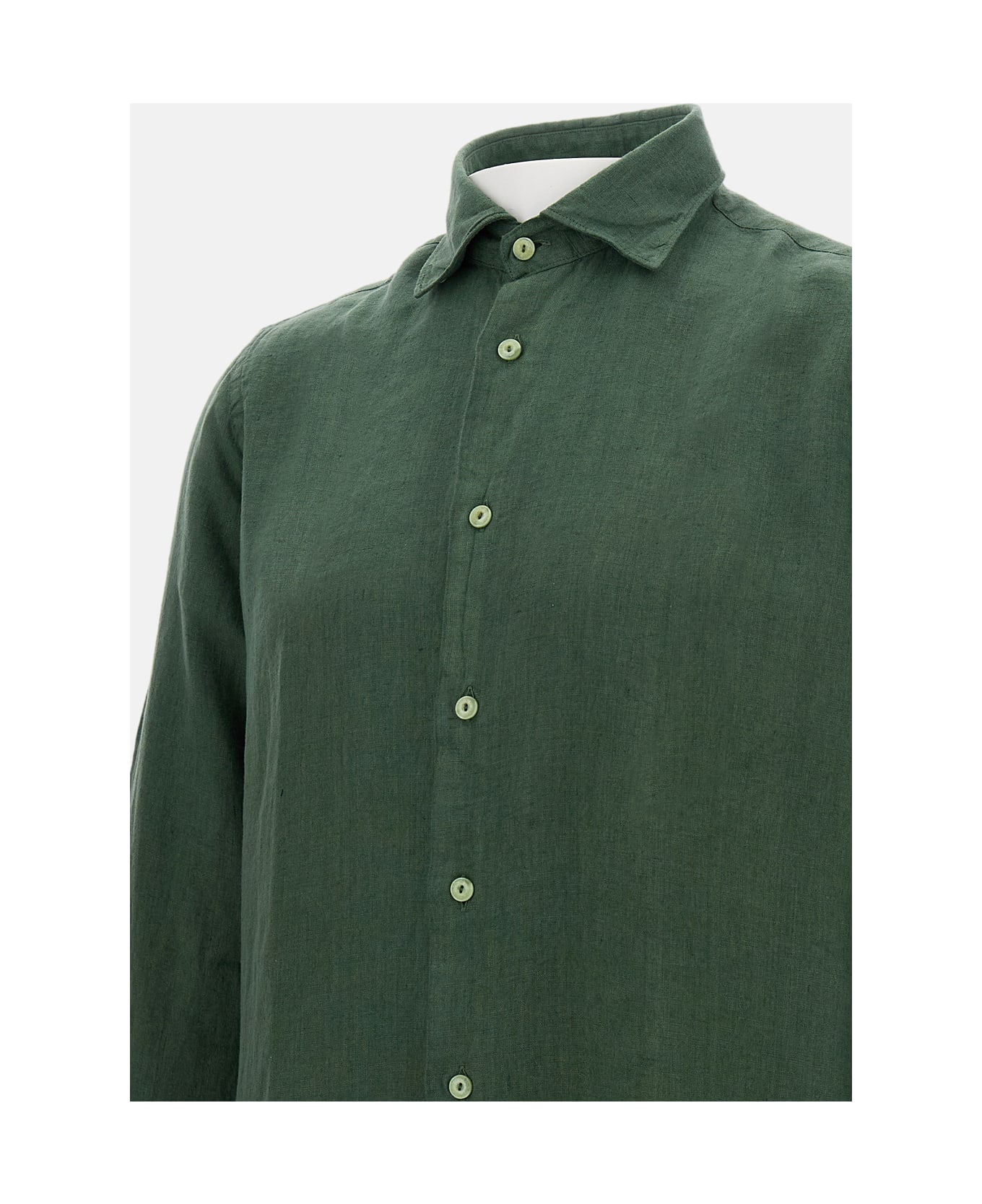 Drumohr Men
s Linen Shirt - Green