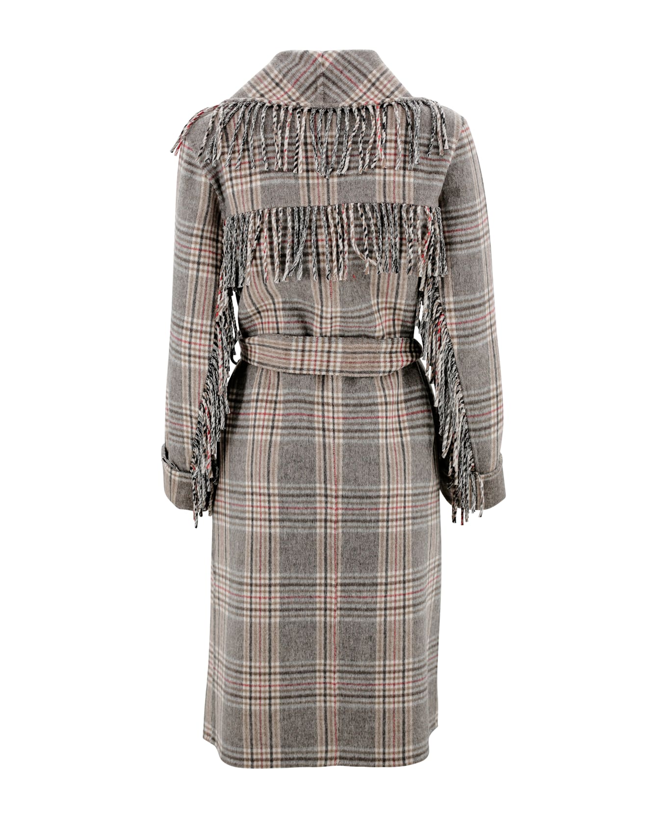 Parosh Checked Coat - Brown