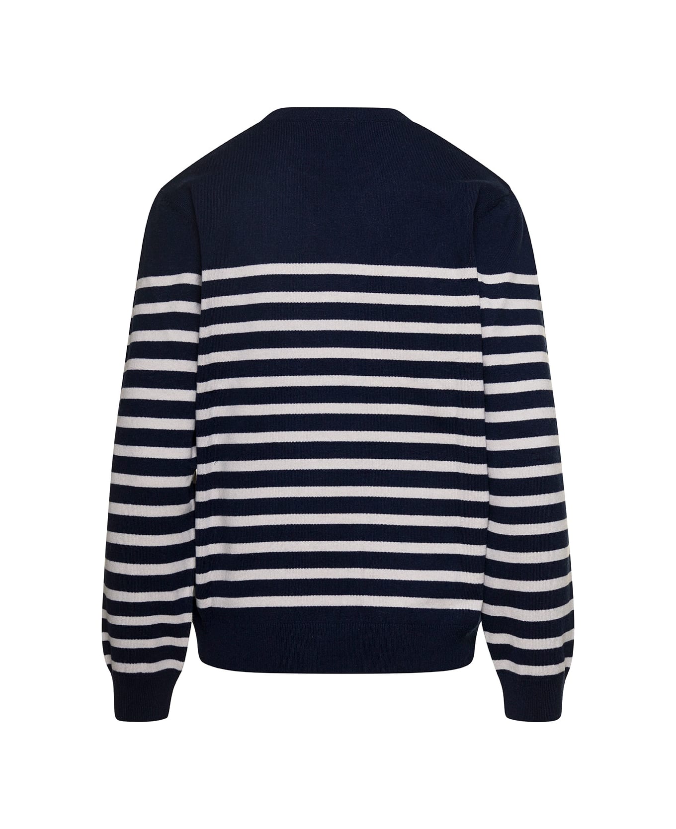 A.P.C. 'phoebe' Blue And White Crewneck Sweater With Striped Motif In Cotton And Cashmere Woman - Blu