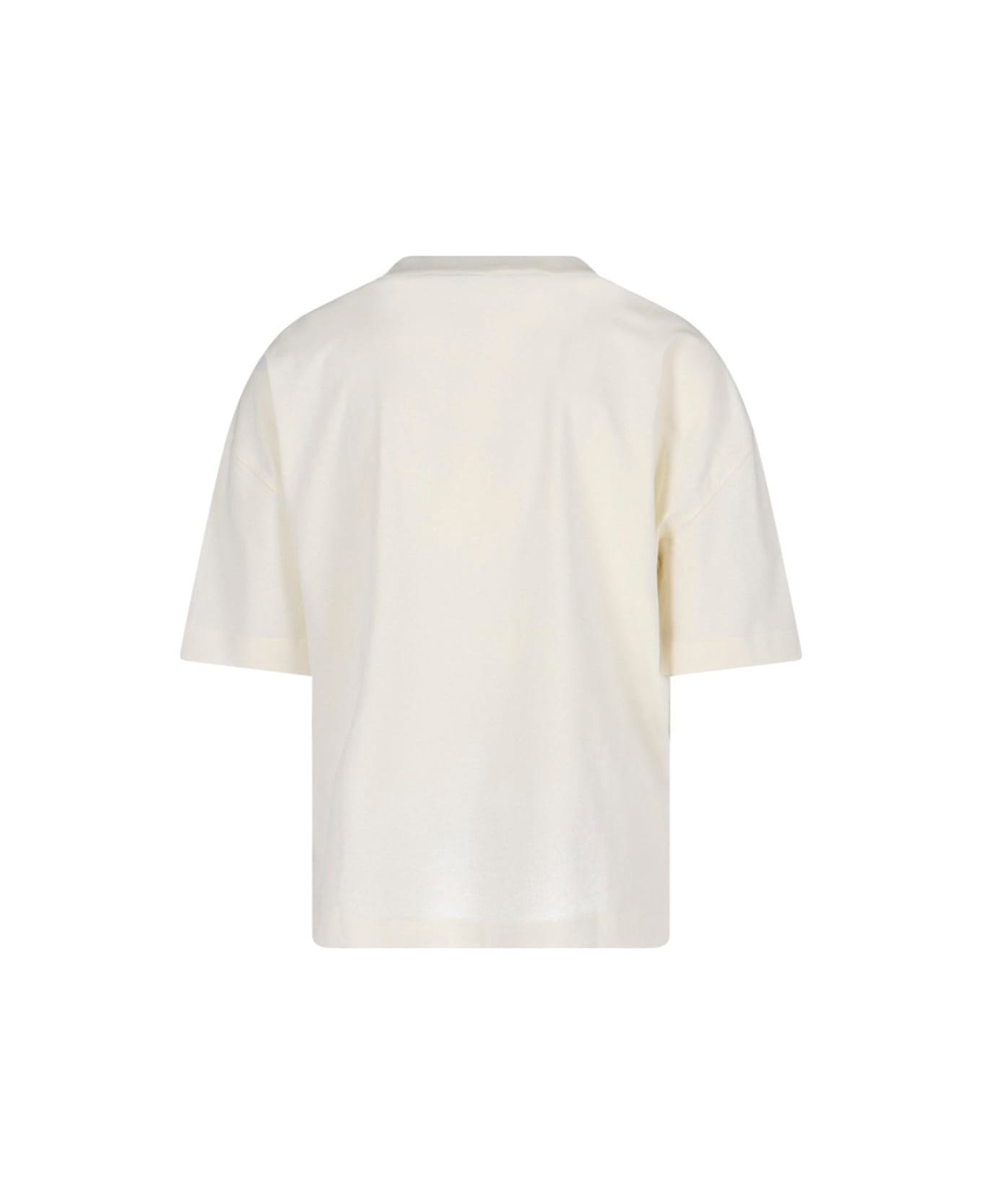 Lemaire Cropped T-shirt With Pocket - WHITE