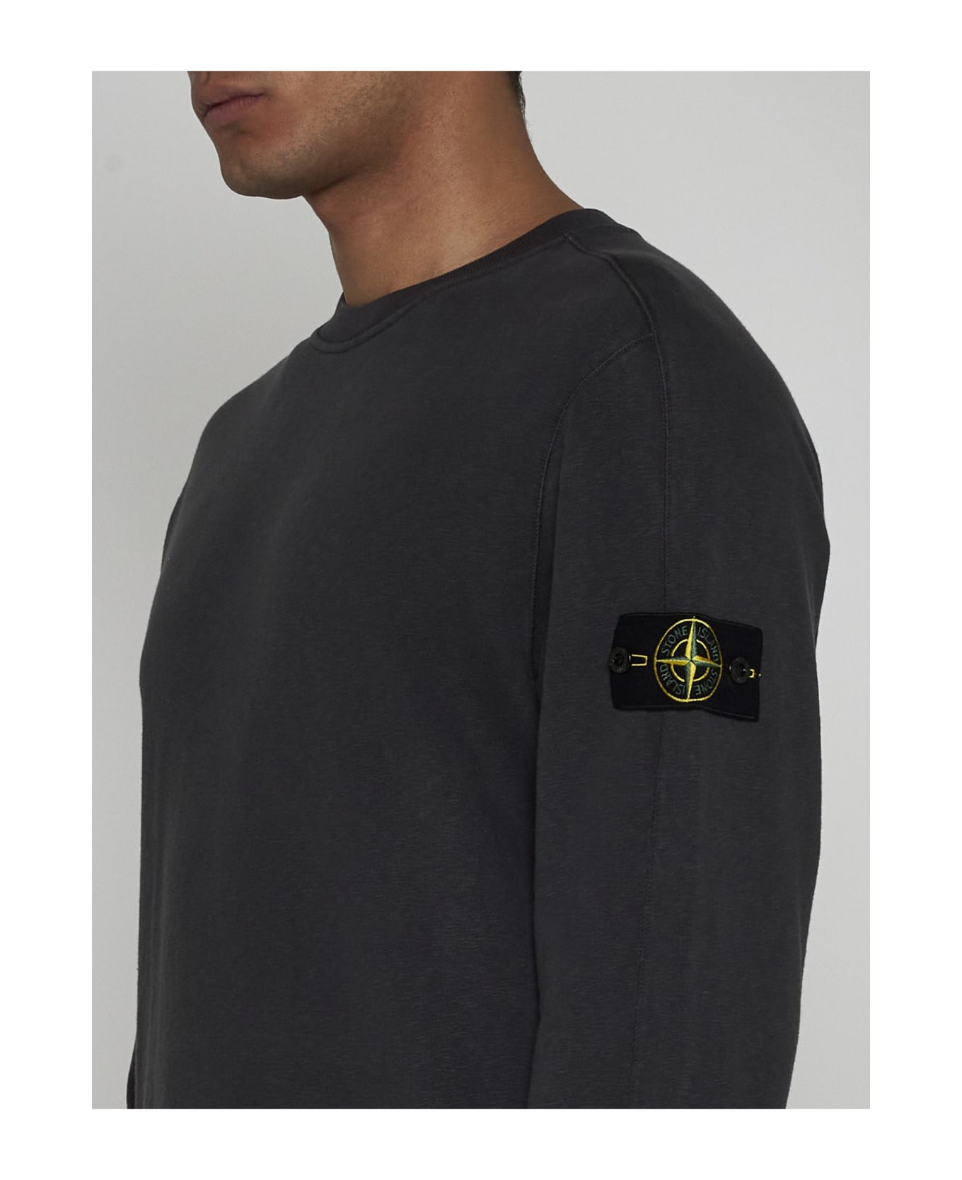 Stone Island Logo Sleeve Sweatshirt - Grey フリース