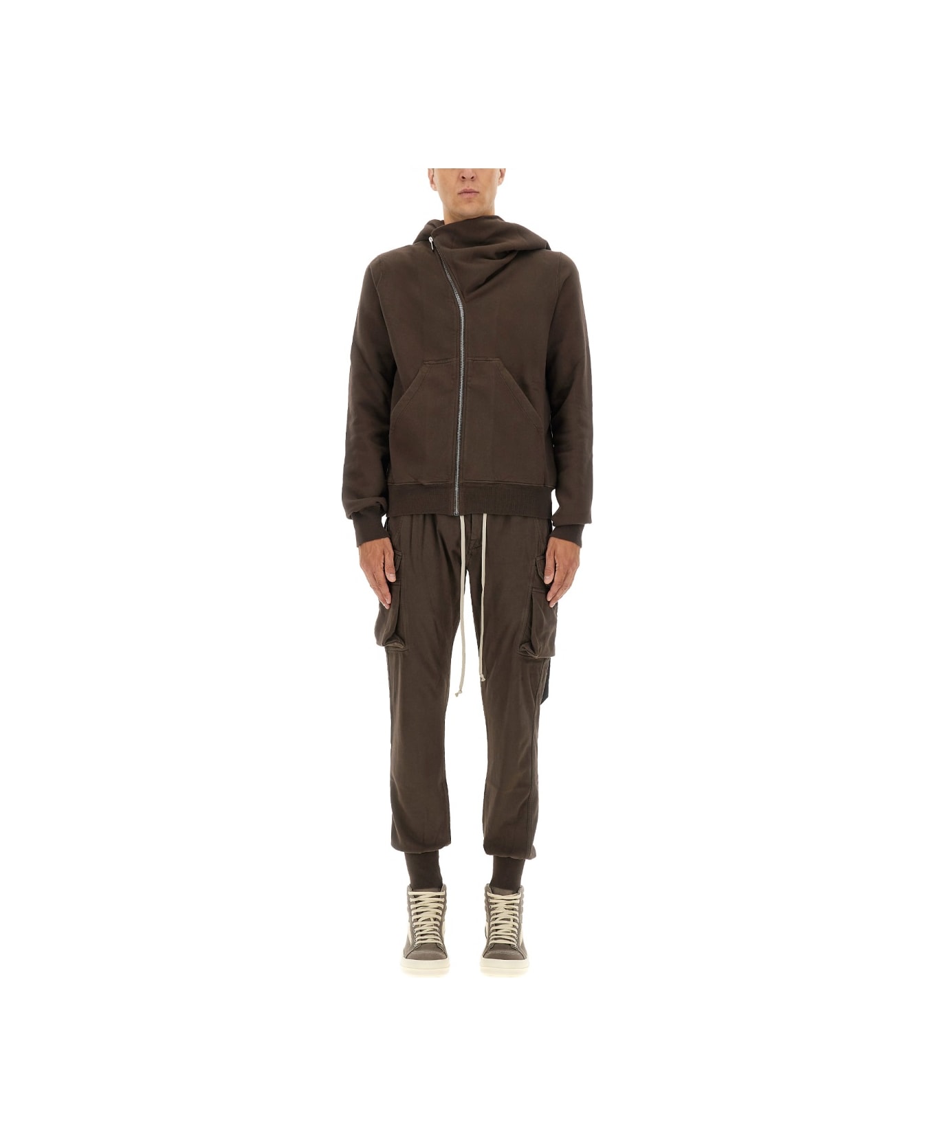 DRKSHDW Asymmetrical Zipper Sweatshirt - BROWN