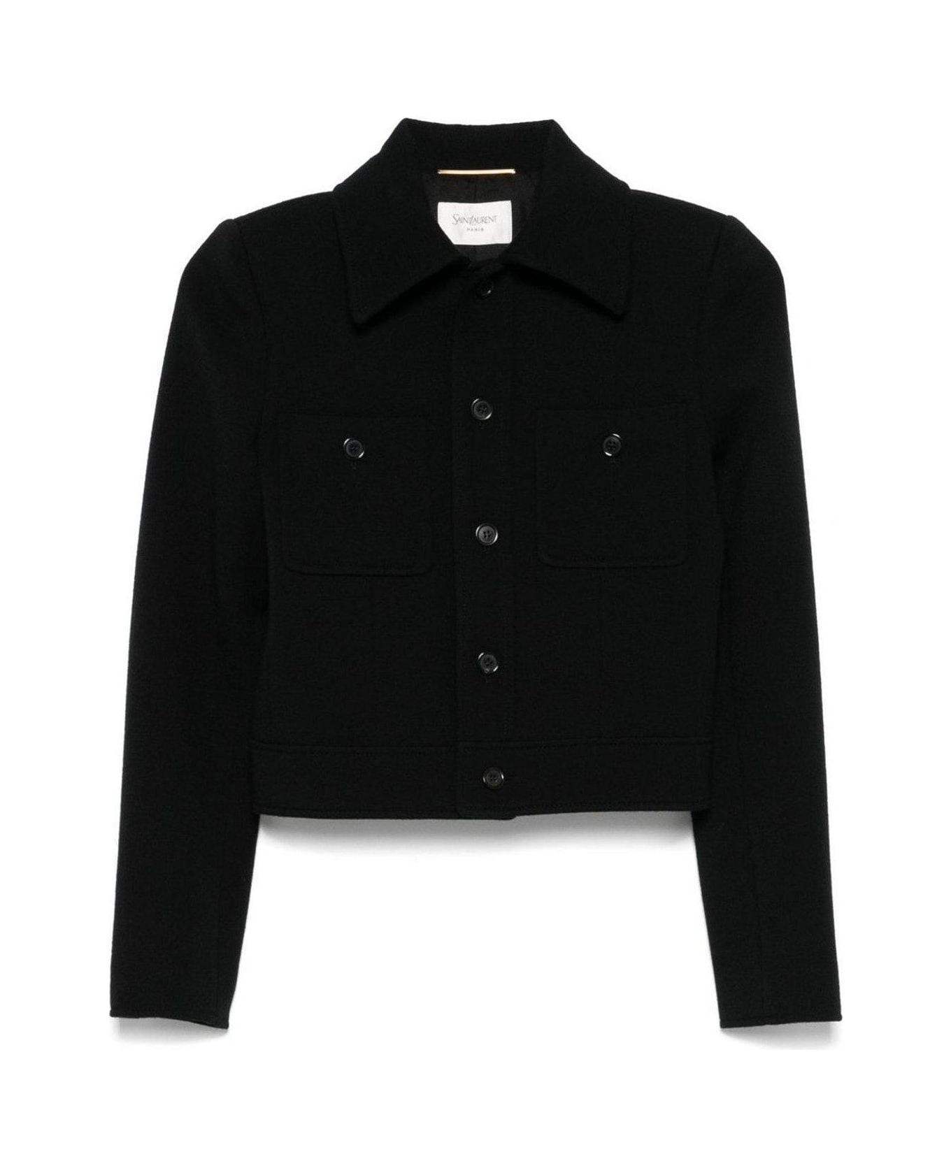 Saint Laurent Buttoned Jacket - Black