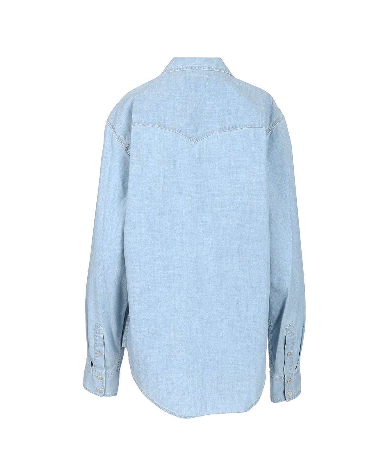Isabel Marant 'vasco' Shirt In Light Wash Denim - Light blue