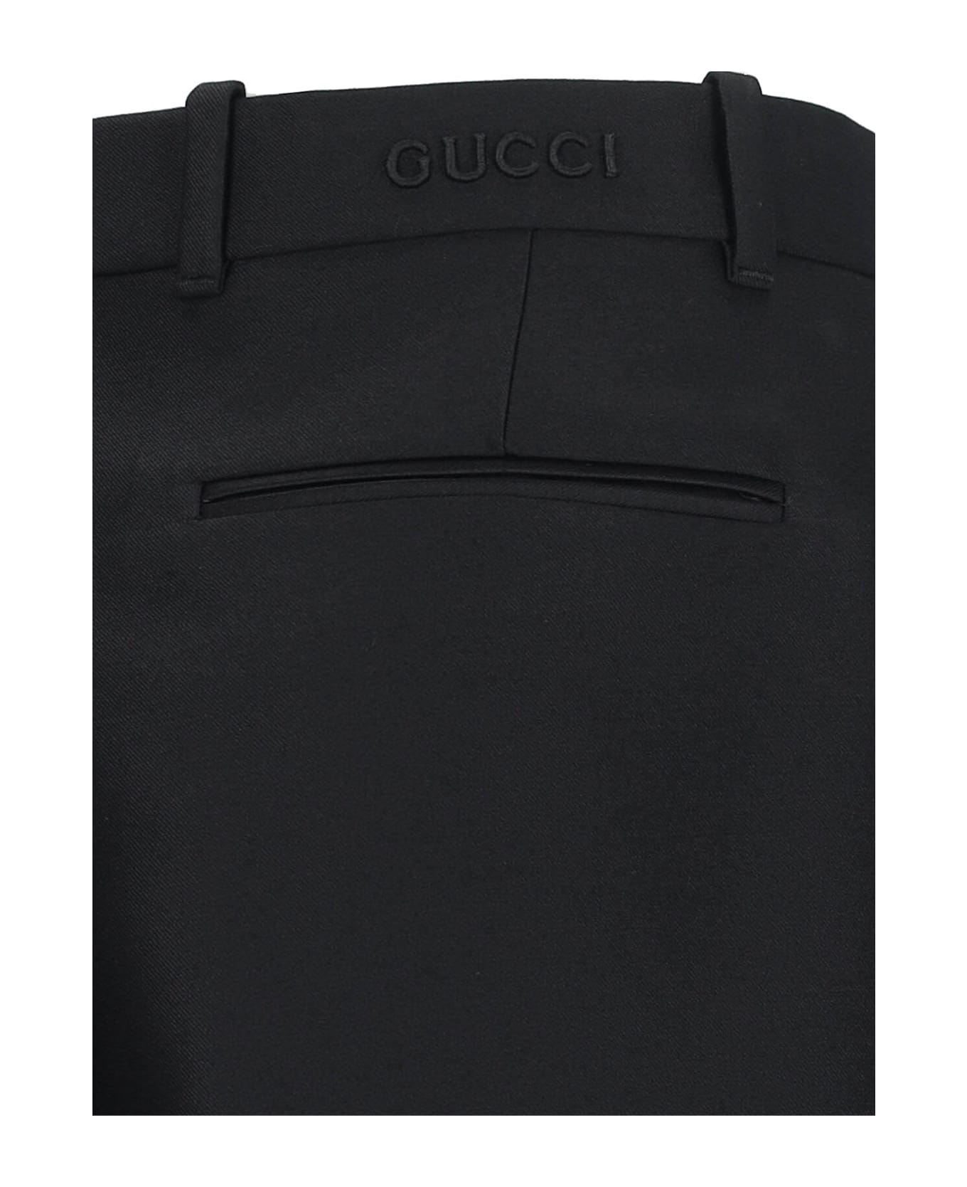 Gucci Wool And Silk Straight Pants - Black