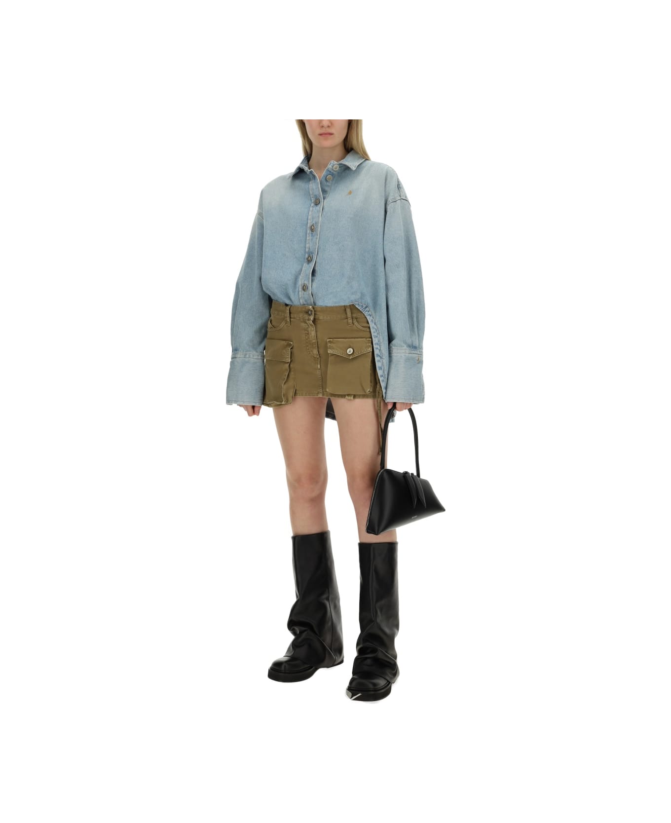 The Attico Denim Coat - Light Blue Denim