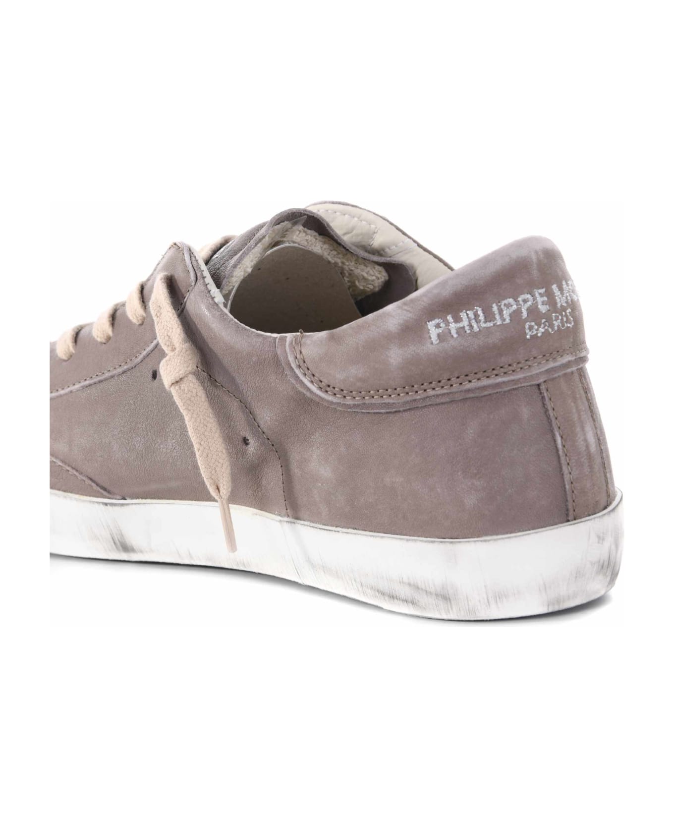 Philippe Model Sneakers Uomo Philippe Model "prsx Low" In Nappa - Tortora