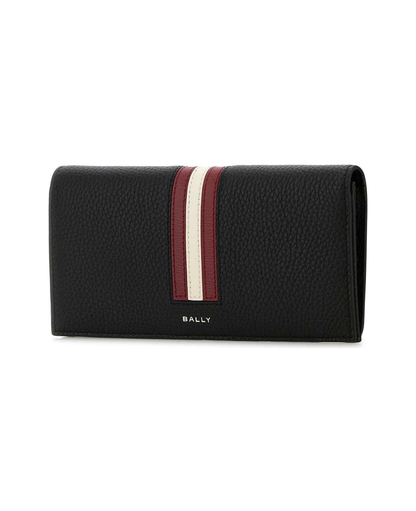 Bally Black Leather Wallet - BLACKBALLYREDPALL