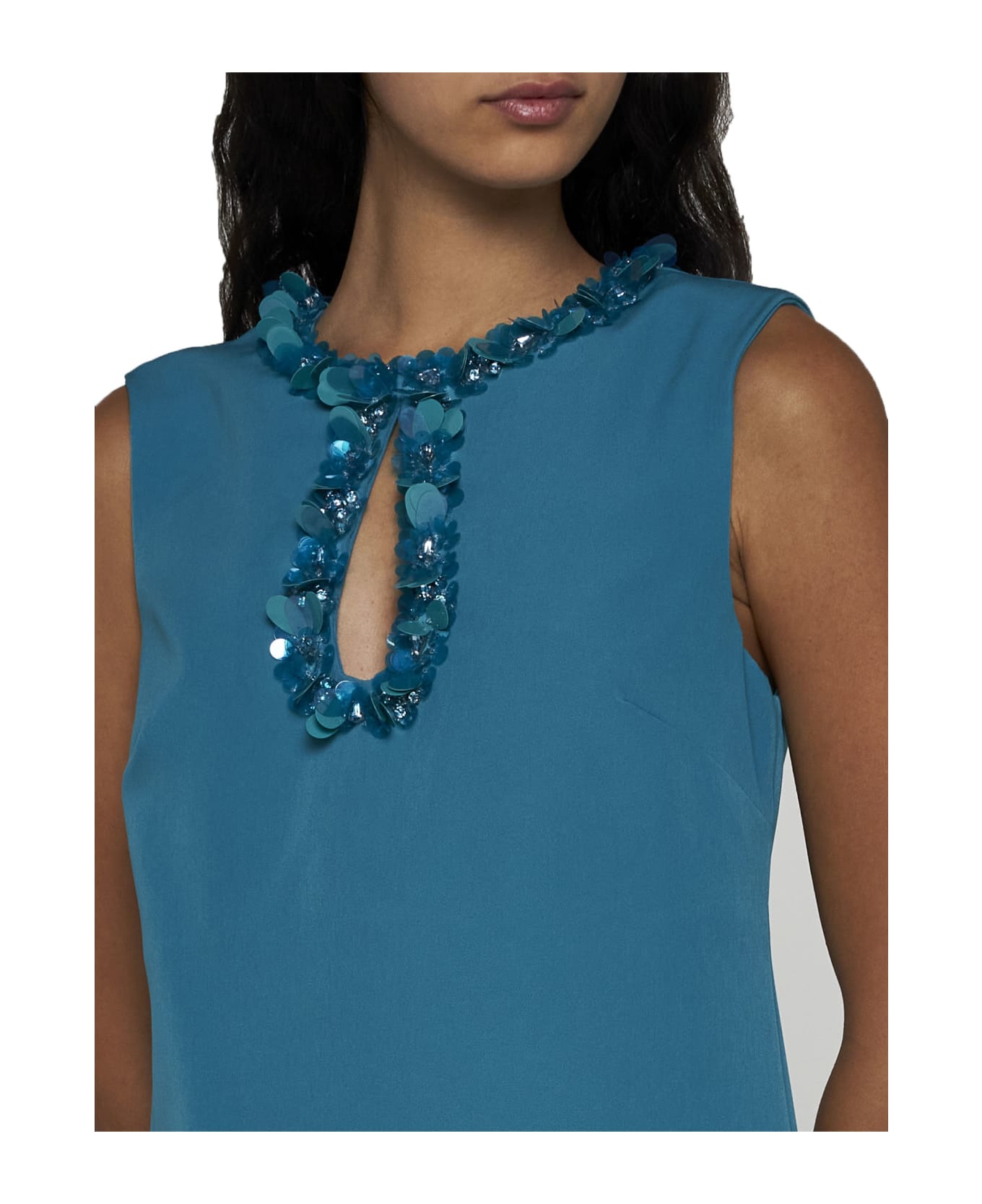 Parosh Dress - Turquoise