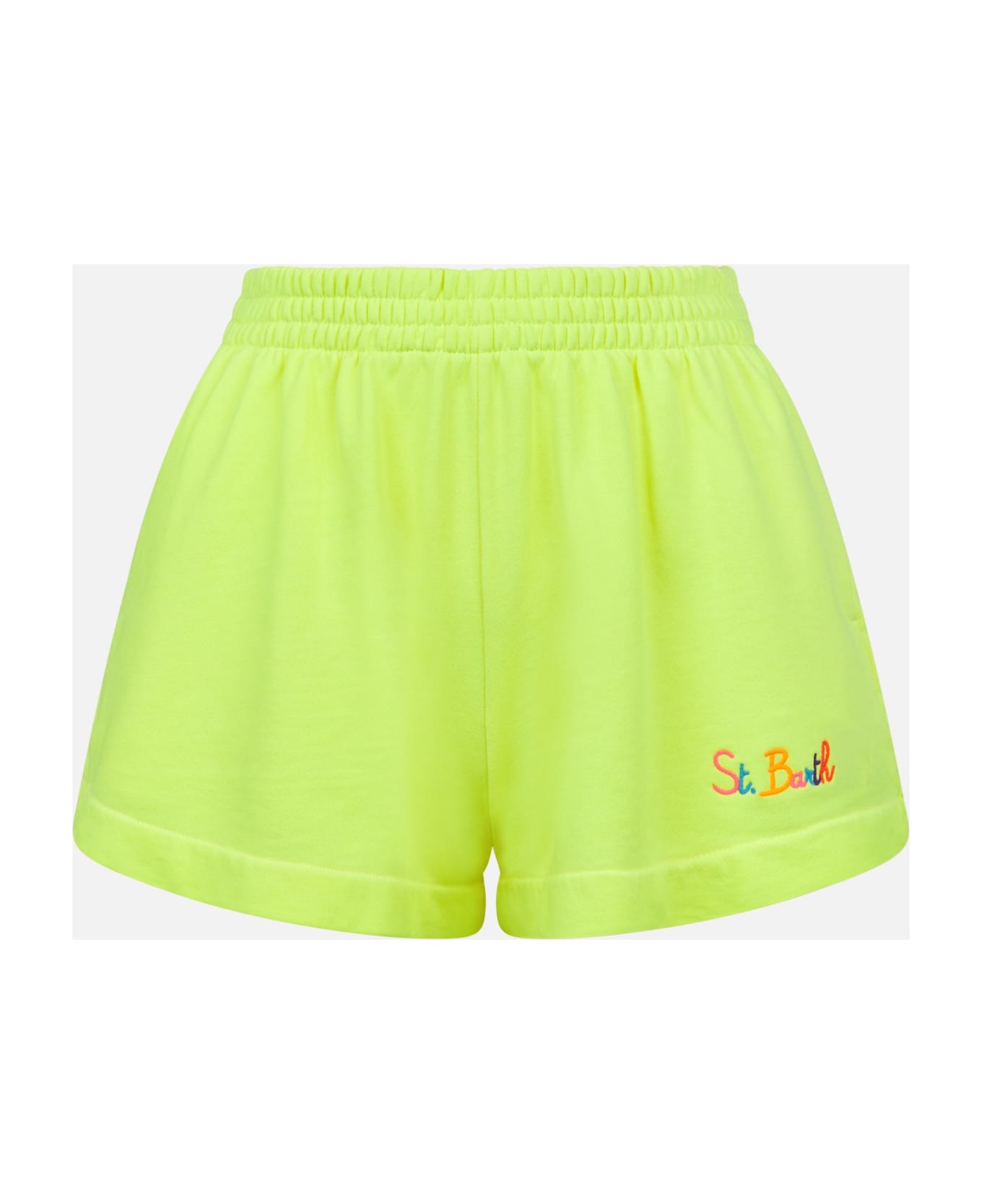 MC2 Saint Barth Woman Fluo Yellow Cotton Short Pants - YELLOW